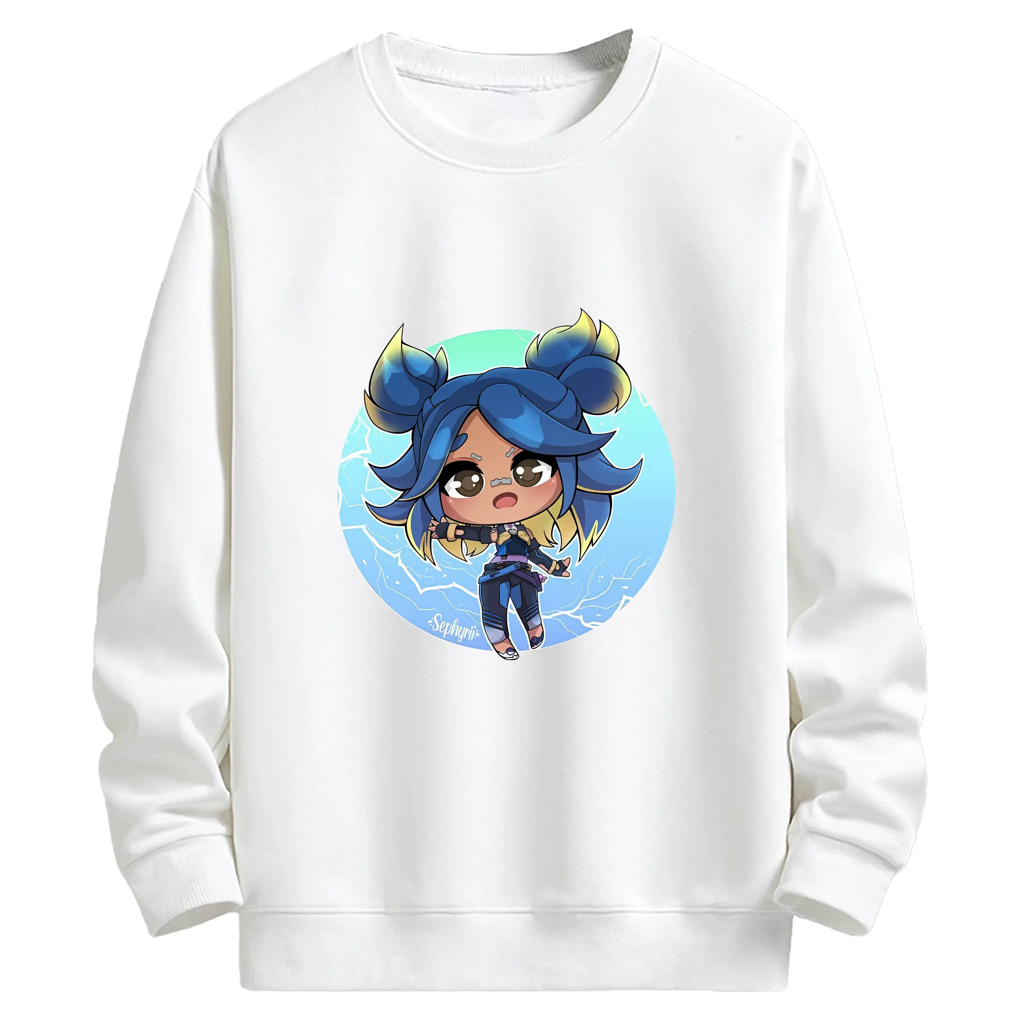 VALORANT グッズ,ネオン - キッズ クルーネックスウェットシャツ ・ フロントプリント ・ 綿80％ ポリエステル20％ ・ 快適 通学 スポーツ 日常使い お散歩用