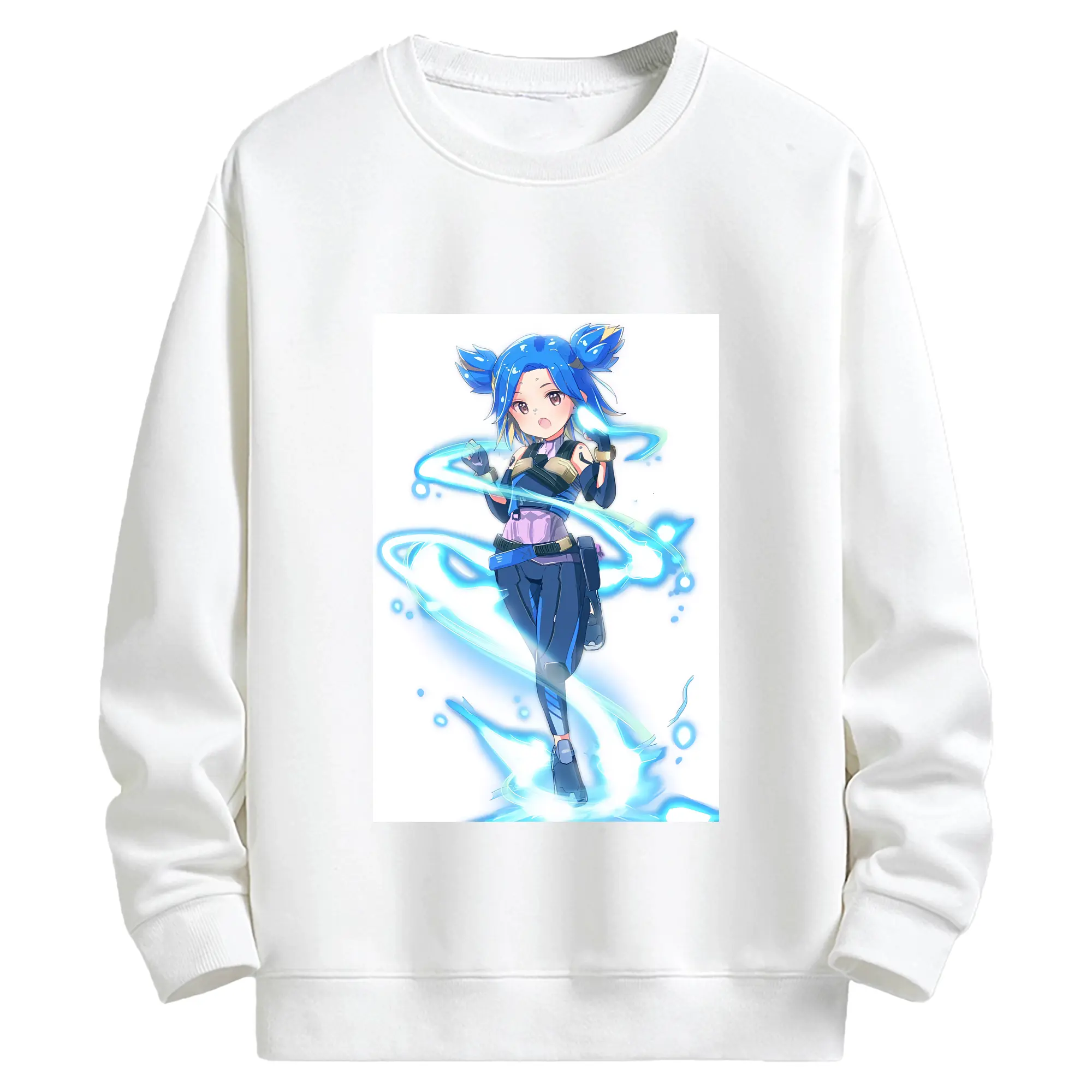 VALORANT グッズ,ネオン - キッズ クルーネックスウェットシャツ ・ フロントプリント ・ 綿80％ ポリエステル20％ ・ 快適 通学 スポーツ 日常使い お散歩用