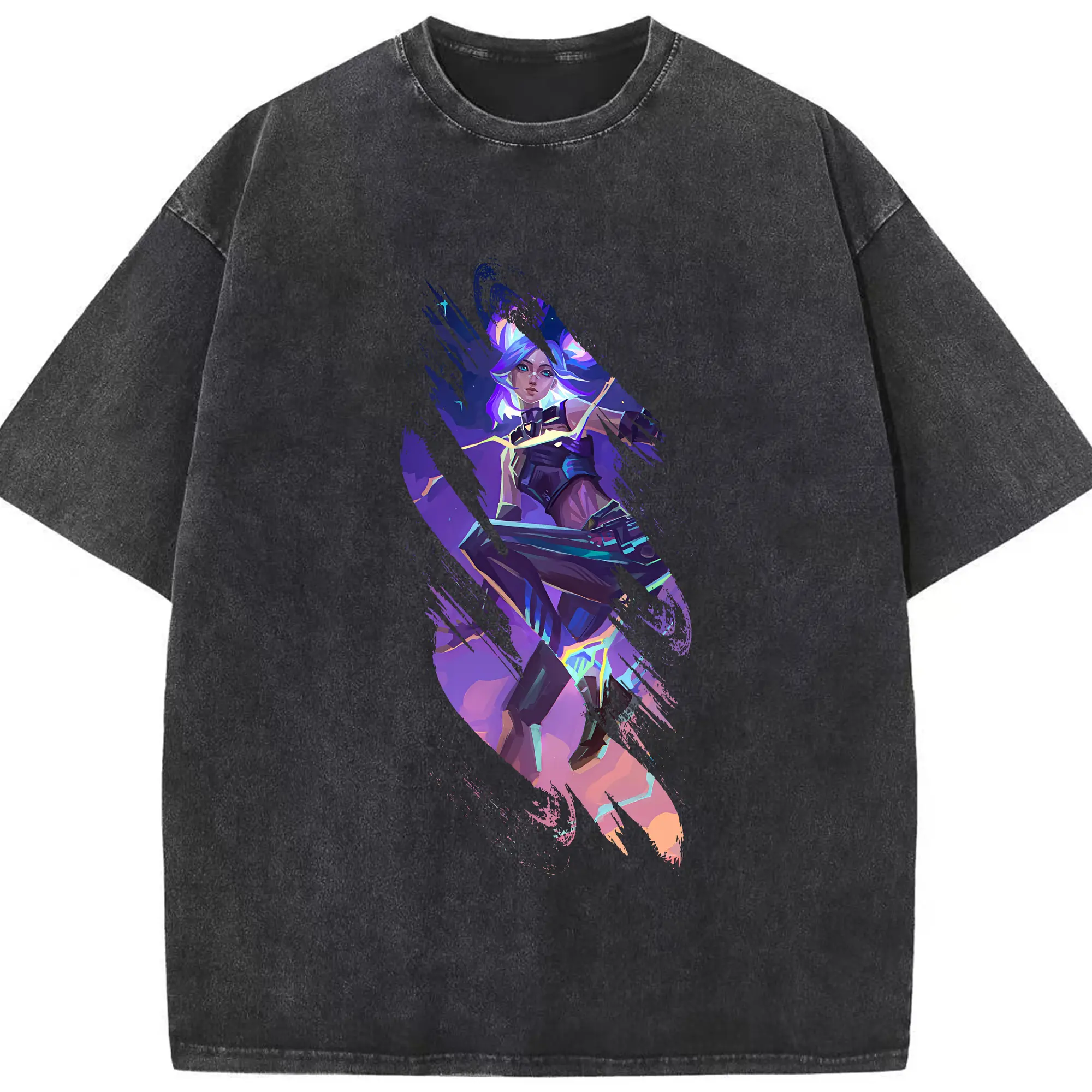 VALORANT グッズ,ネオン - 綿100％ ヴィンテージ風 半袖Tシャツ ・ フロントプリント ・ 柔らか肌触り ・ 通気性 快適 ・ スポーツ カジュアル 外出用