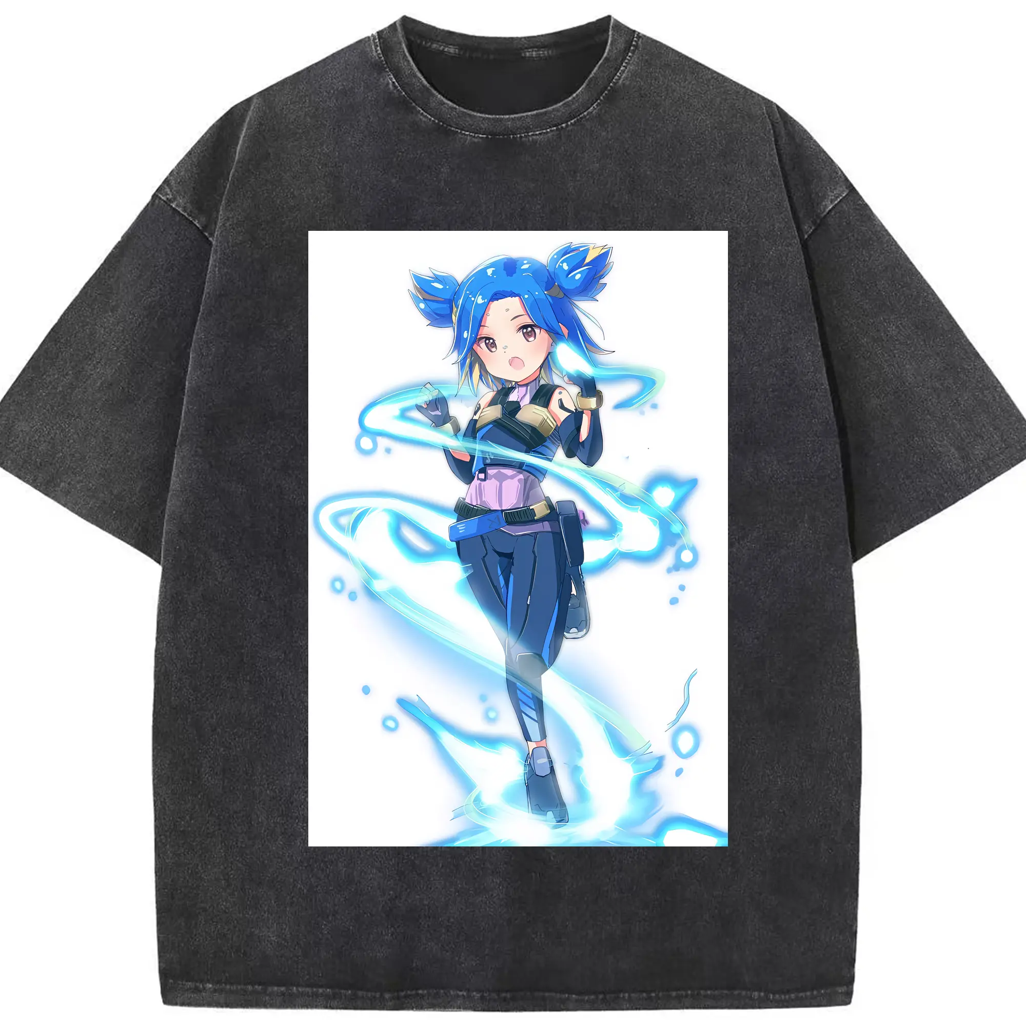 VALORANT グッズ,ネオン - 綿100％ ヴィンテージ風 半袖Tシャツ ・ フロントプリント ・ 柔らか肌触り ・ 通気性 快適 ・ スポーツ カジュアル 外出用