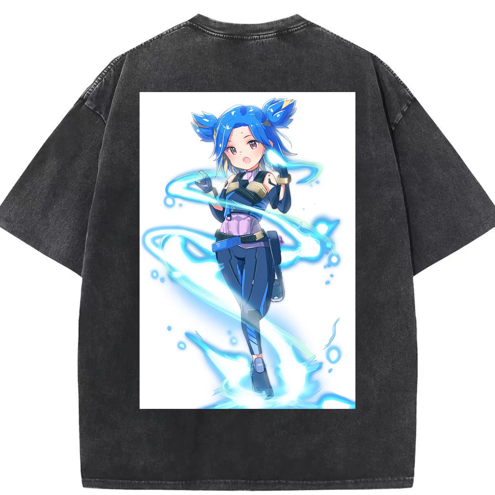 VALORANT グッズ,ネオン - 綿100％ ヴィンテージ風 半袖Tシャツ ・ 背面プリント ・ 柔らか肌触り ・ 通気性 快適 ・ スポーツ カジュアル 外出用