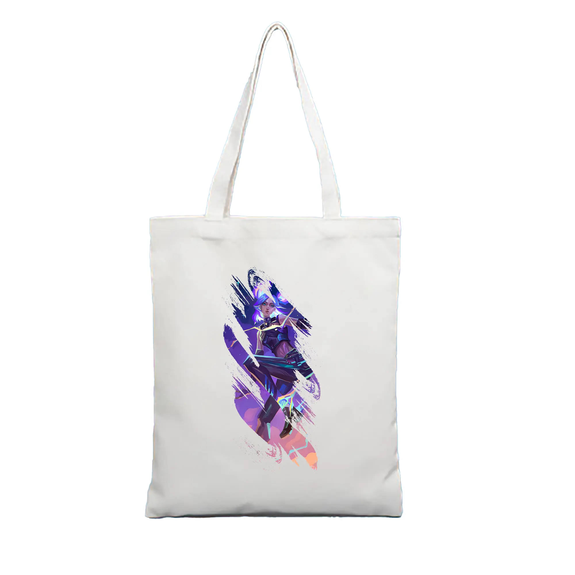 VALORANT グッズ,ネオン - 縦型キャンバス手提げバッグ（トートバッグ） ・ キャンバス素材 ・ ショッピング用 ・ 軽量 丈夫 お手入れ簡単