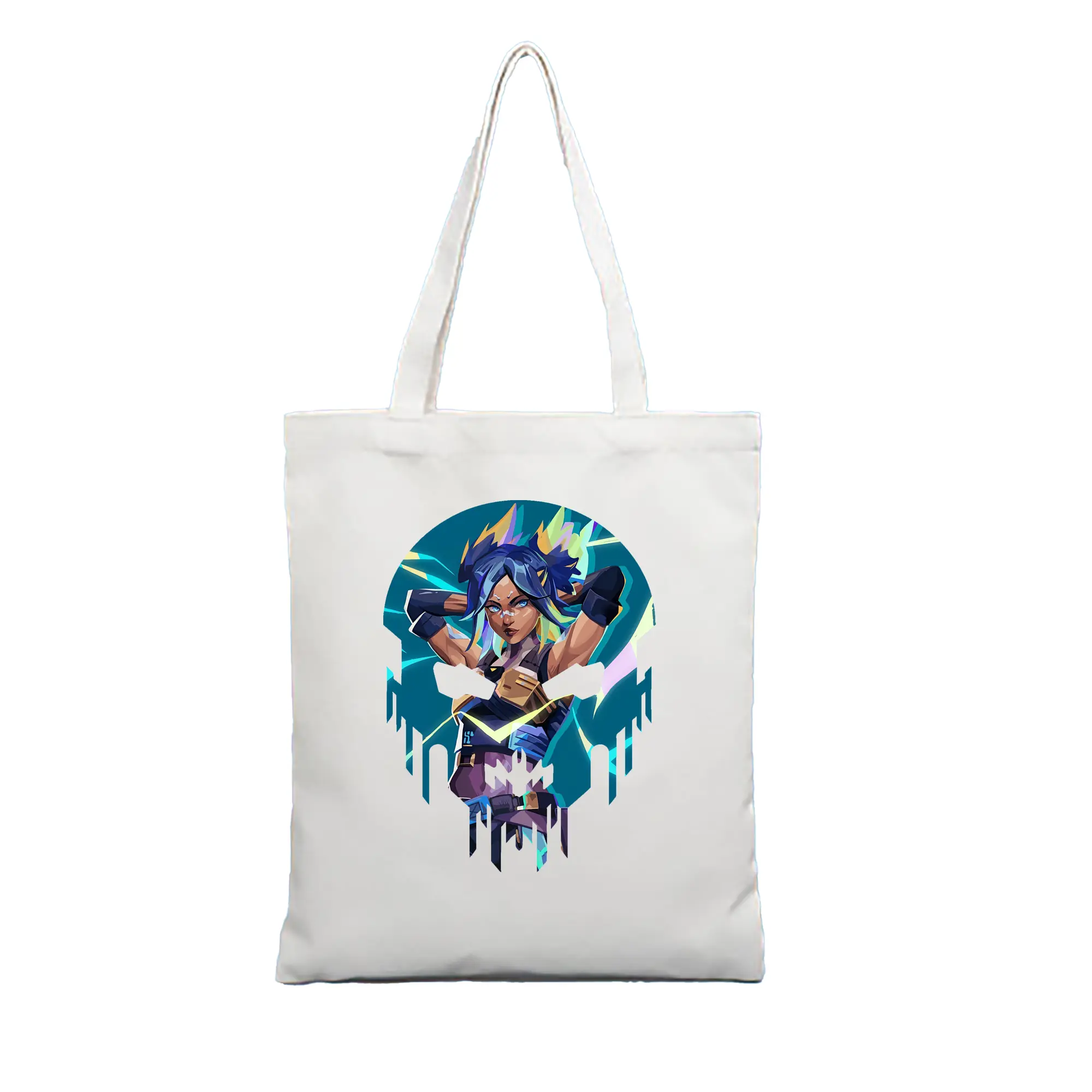 VALORANT グッズ,ネオン - 縦型キャンバス手提げバッグ（トートバッグ） ・ キャンバス素材 ・ ショッピング用 ・ 軽量 丈夫 お手入れ簡単
