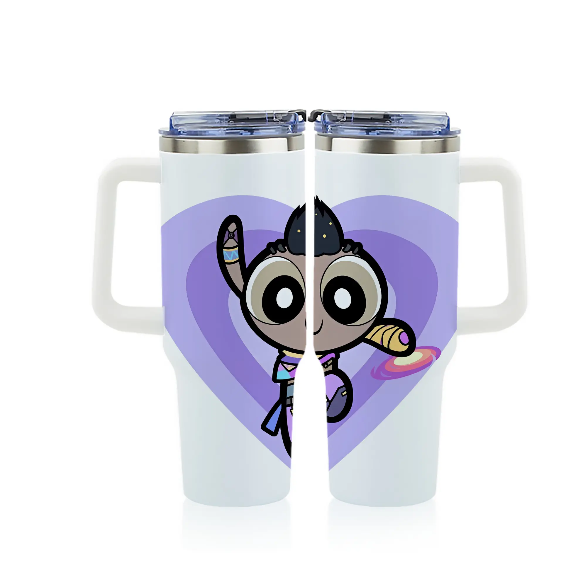 VALORANT グッズ,アストラ - 1200mL フルプリント車用タンブラー ・ 304ステンレス 内側 ・ 201ステンレス 外側 ・ 保温 保冷 ・ 通勤 ドライブ アウトドア用