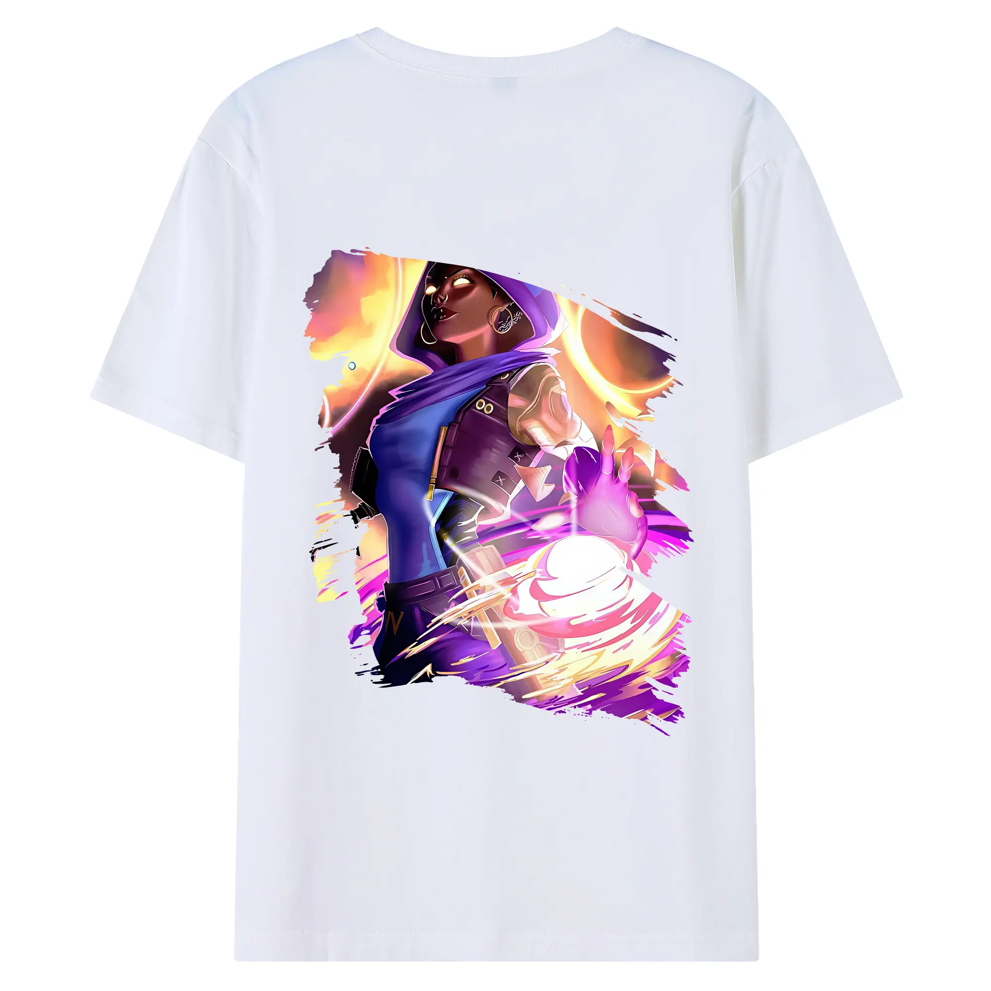 VALORANT グッズ,アストラ - 綿100％ 半袖Tシャツ ・ バックプリント ・ 快適 通気性 ・ 日常使い 散歩 スポーツ用