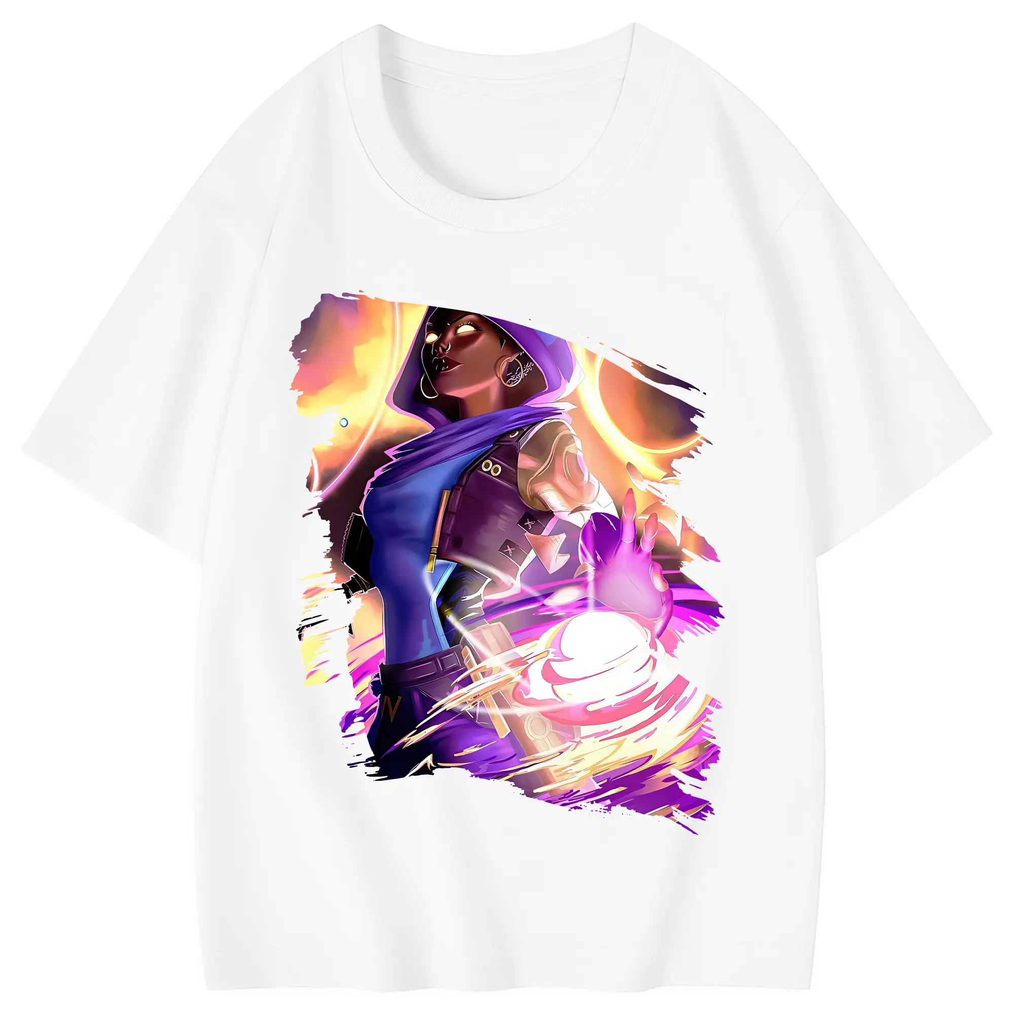 VALORANT グッズ,アストラ - 綿100％ キッズTシャツ ・ フロントプリント ・ 快適 通気性 ・ スポーツ カジュアル 散歩用