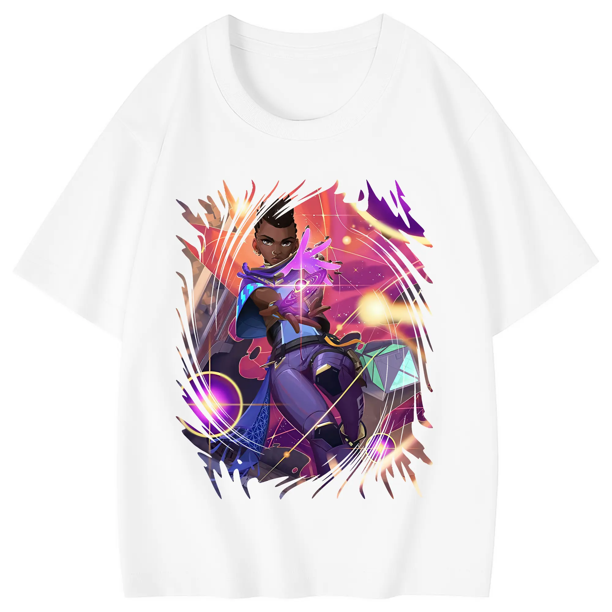 VALORANT グッズ,アストラ - 綿100％ キッズTシャツ ・ フロントプリント ・ 快適 通気性 ・ スポーツ カジュアル 散歩用