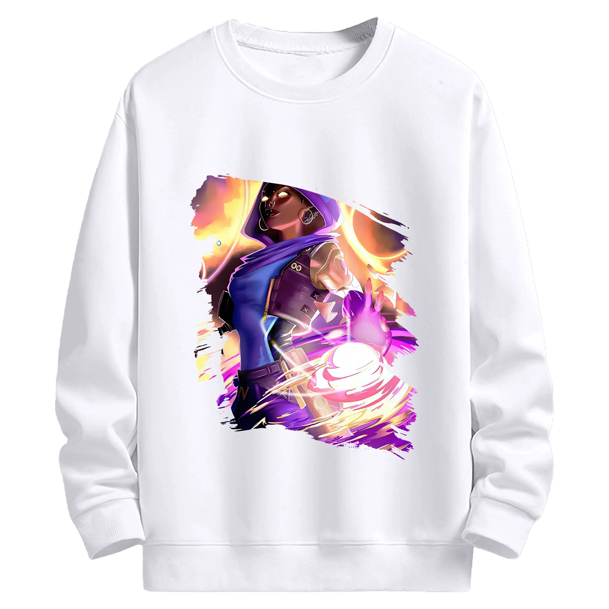 VALORANT グッズ,アストラ - 高品質 クルーネック スウェット ・ コットン59％ ポリエステル41％ ・ ユニセックス 長袖 トレーナー ・ カジュアル デイリー スポーツ 散歩用
