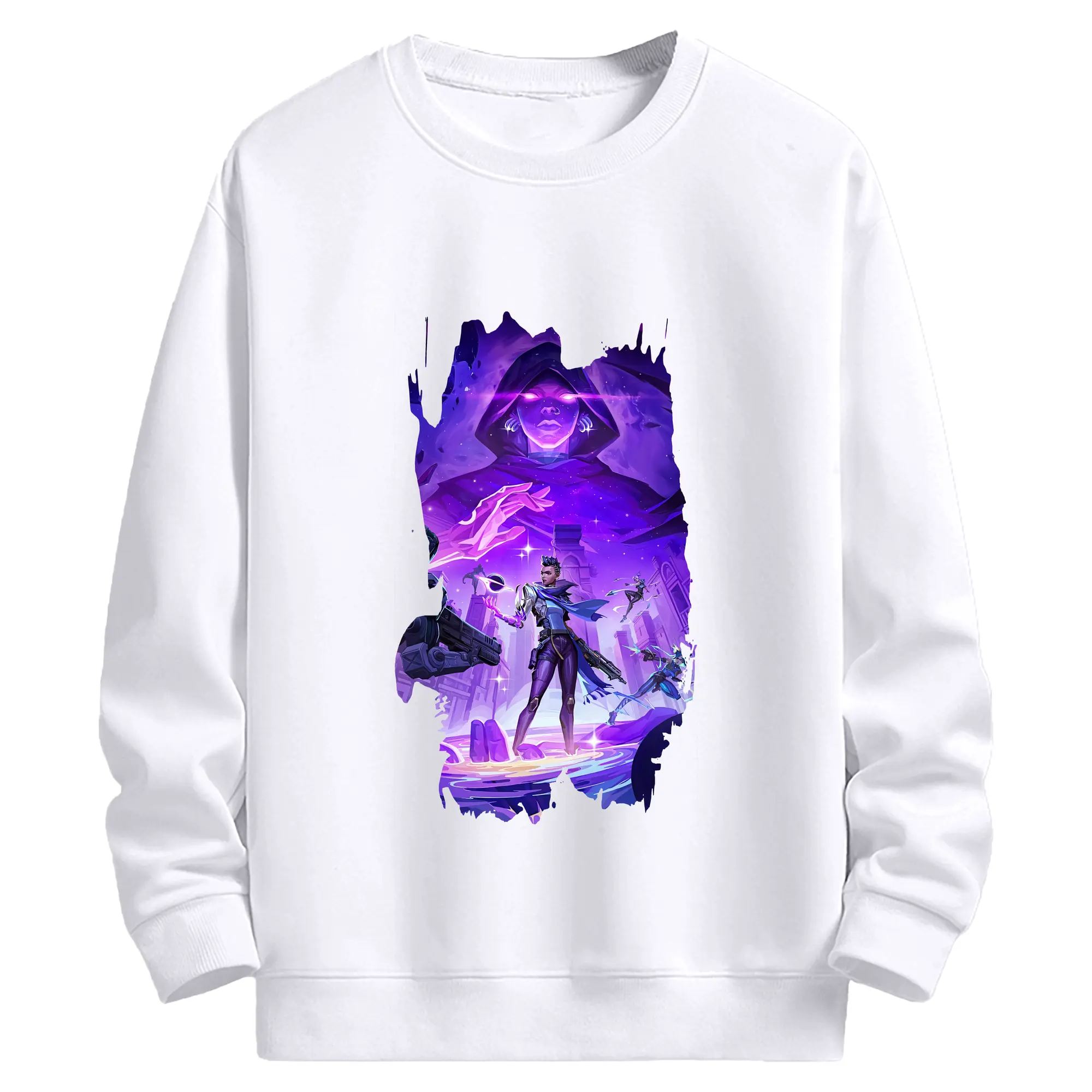 VALORANT グッズ,アストラ - 高品質 クルーネック スウェット ・ コットン59％ ポリエステル41％ ・ ユニセックス 長袖 トレーナー ・ カジュアル デイリー スポーツ 散歩用