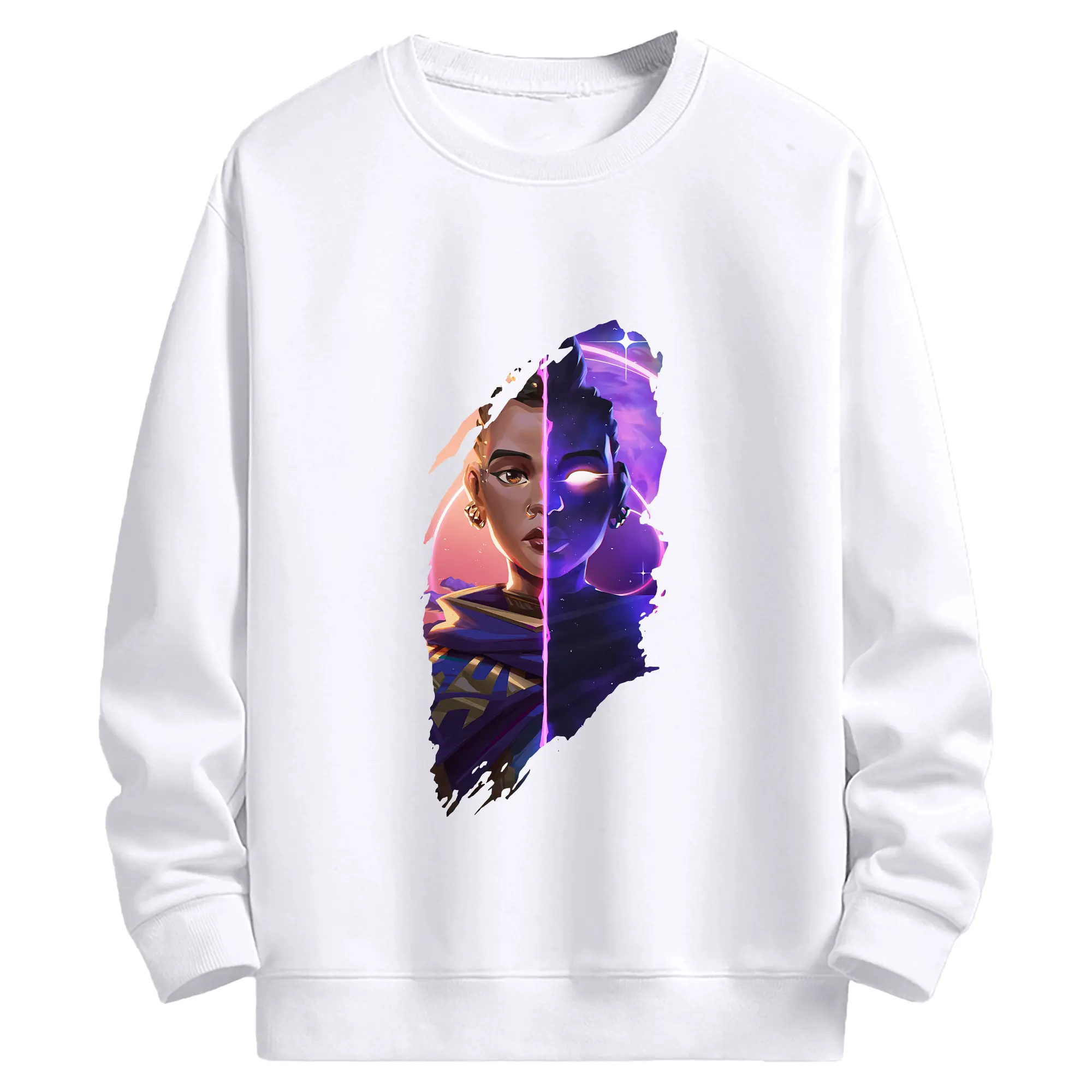 VALORANT グッズ,アストラ - 高品質 クルーネック スウェット ・ コットン59％ ポリエステル41％ ・ ユニセックス 長袖 トレーナー ・ カジュアル デイリー スポーツ 散歩用