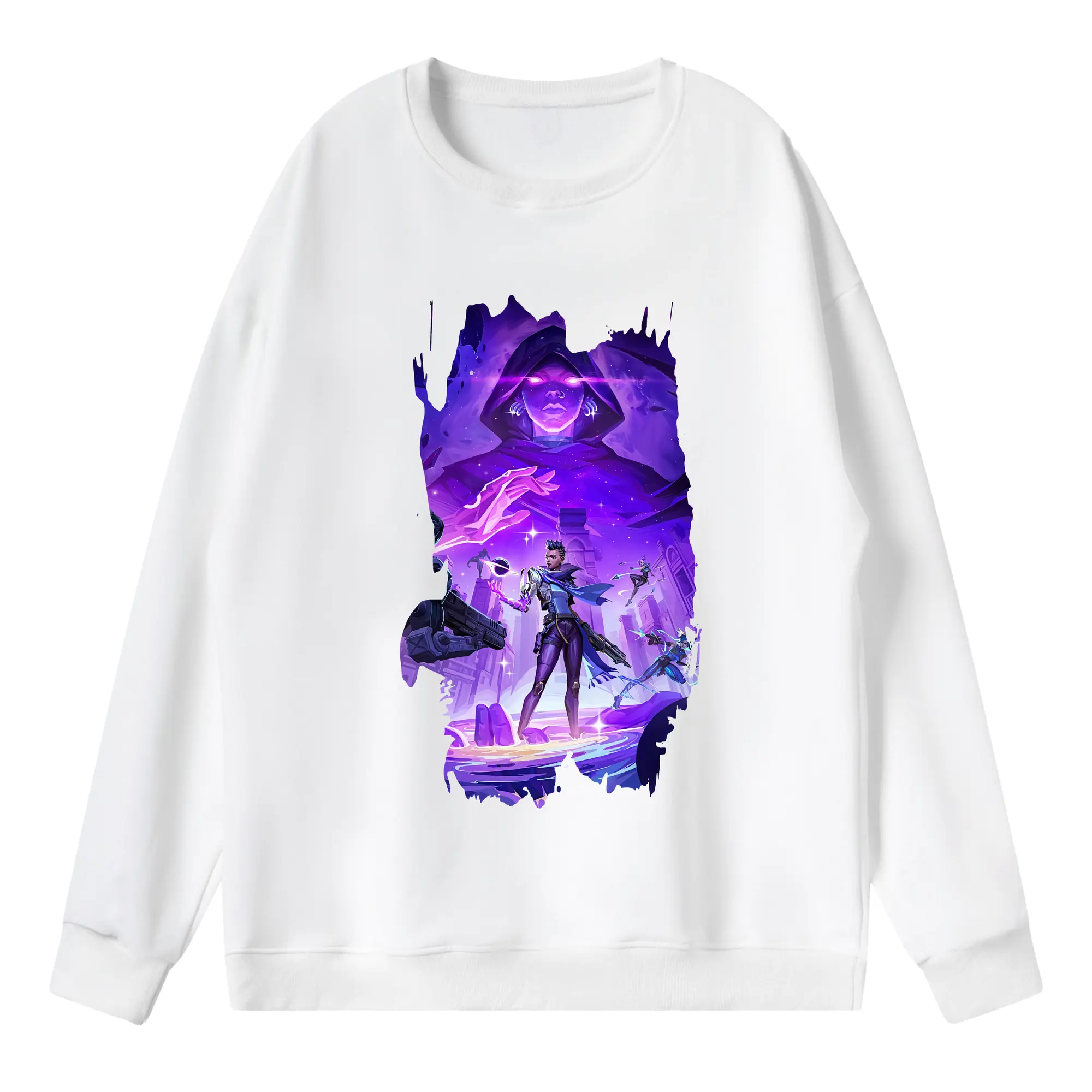 VALORANT グッズ,アストラ - 薄手 クルーネック スウェット 裏毛260g · ポリエステル 春秋向け カジュアル 男女兼用 · トレーナー デイリー スポーツ 散歩に最適