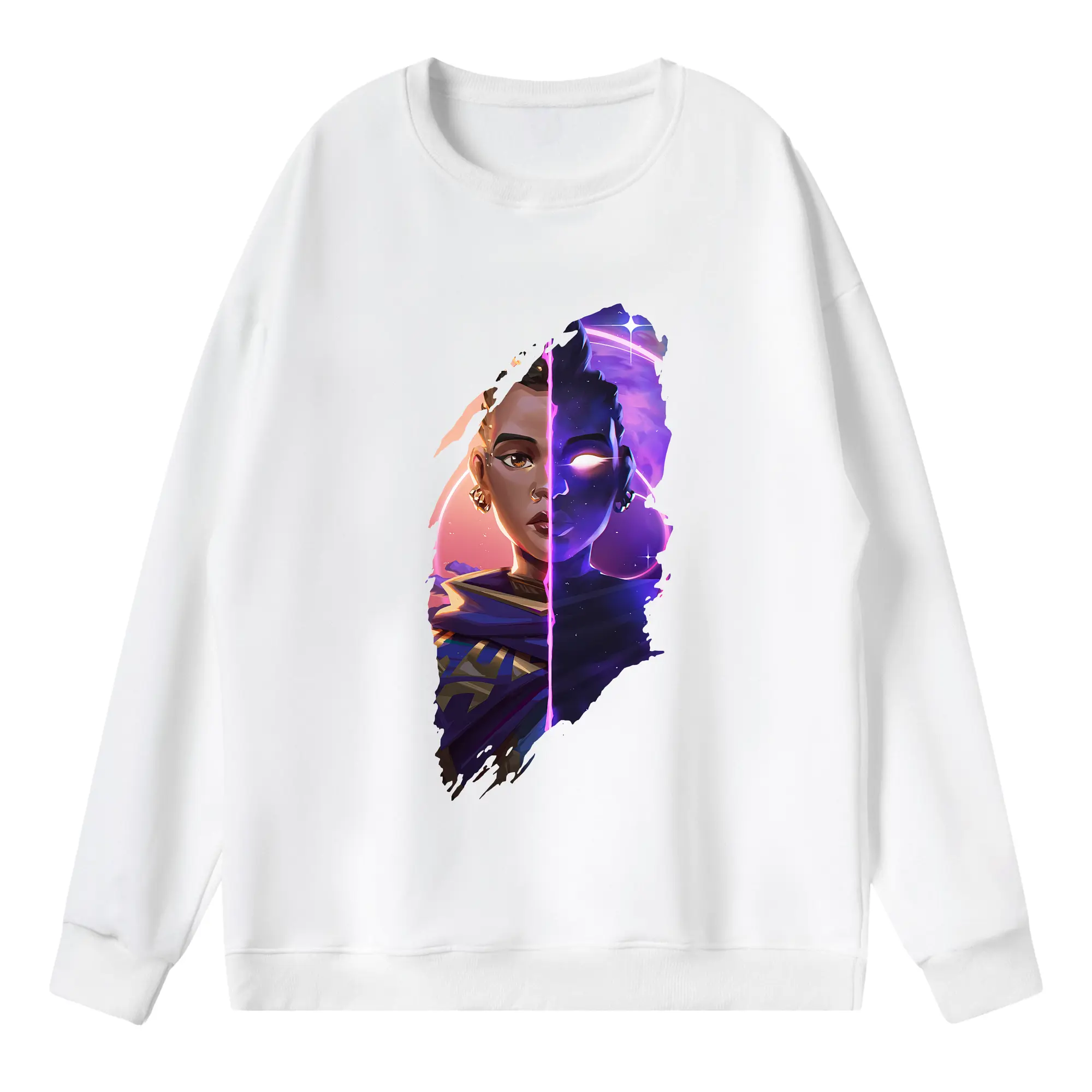 VALORANT グッズ,アストラ - 薄手 クルーネック スウェット 裏毛260g · ポリエステル 春秋向け カジュアル 男女兼用 · トレーナー デイリー スポーツ 散歩に最適