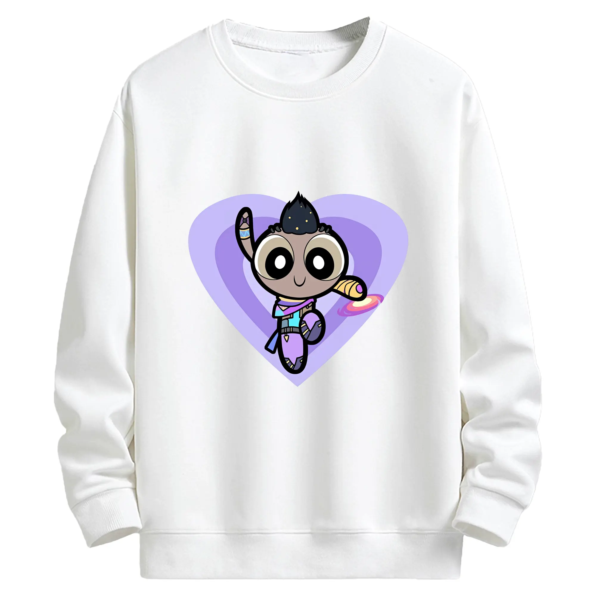 VALORANT グッズ,アストラ - キッズ クルーネックスウェットシャツ ・ フロントプリント ・ 綿80％ ポリエステル20％ ・ 快適 通学 スポーツ 日常使い お散歩用