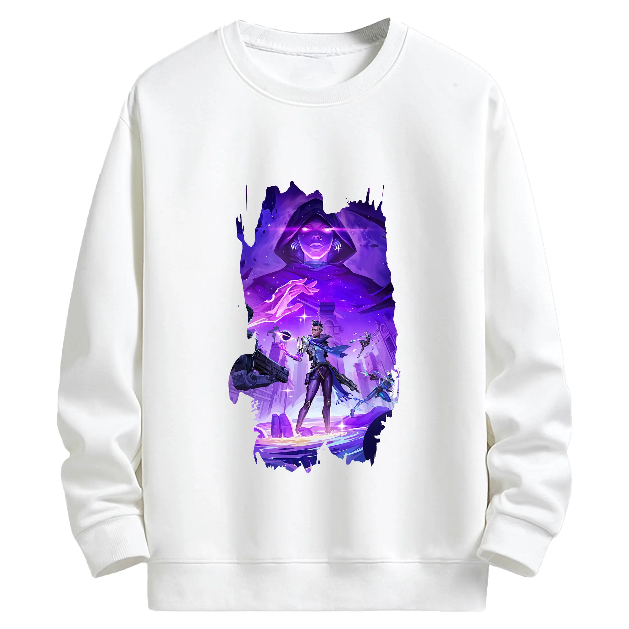 VALORANT グッズ,アストラ - キッズ クルーネックスウェットシャツ ・ フロントプリント ・ 綿80％ ポリエステル20％ ・ 快適 通学 スポーツ 日常使い お散歩用