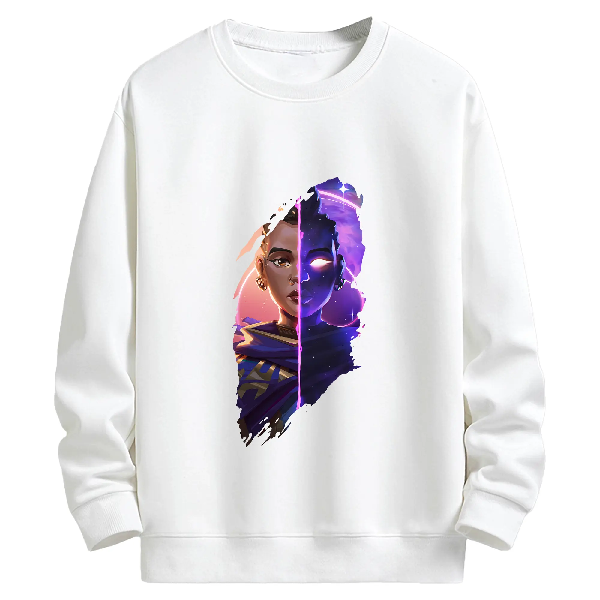 VALORANT グッズ,アストラ - キッズ クルーネックスウェットシャツ ・ フロントプリント ・ 綿80％ ポリエステル20％ ・ 快適 通学 スポーツ 日常使い お散歩用