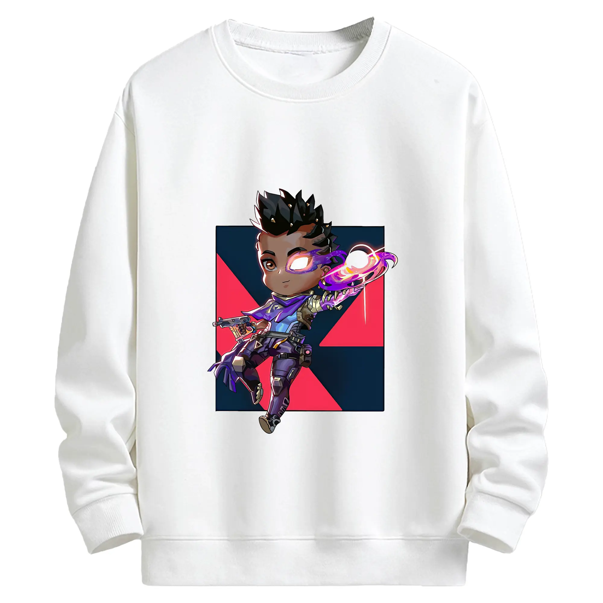 VALORANT グッズ,アストラ - キッズ クルーネックスウェットシャツ ・ フロントプリント ・ 綿80％ ポリエステル20％ ・ 快適 通学 スポーツ 日常使い お散歩用