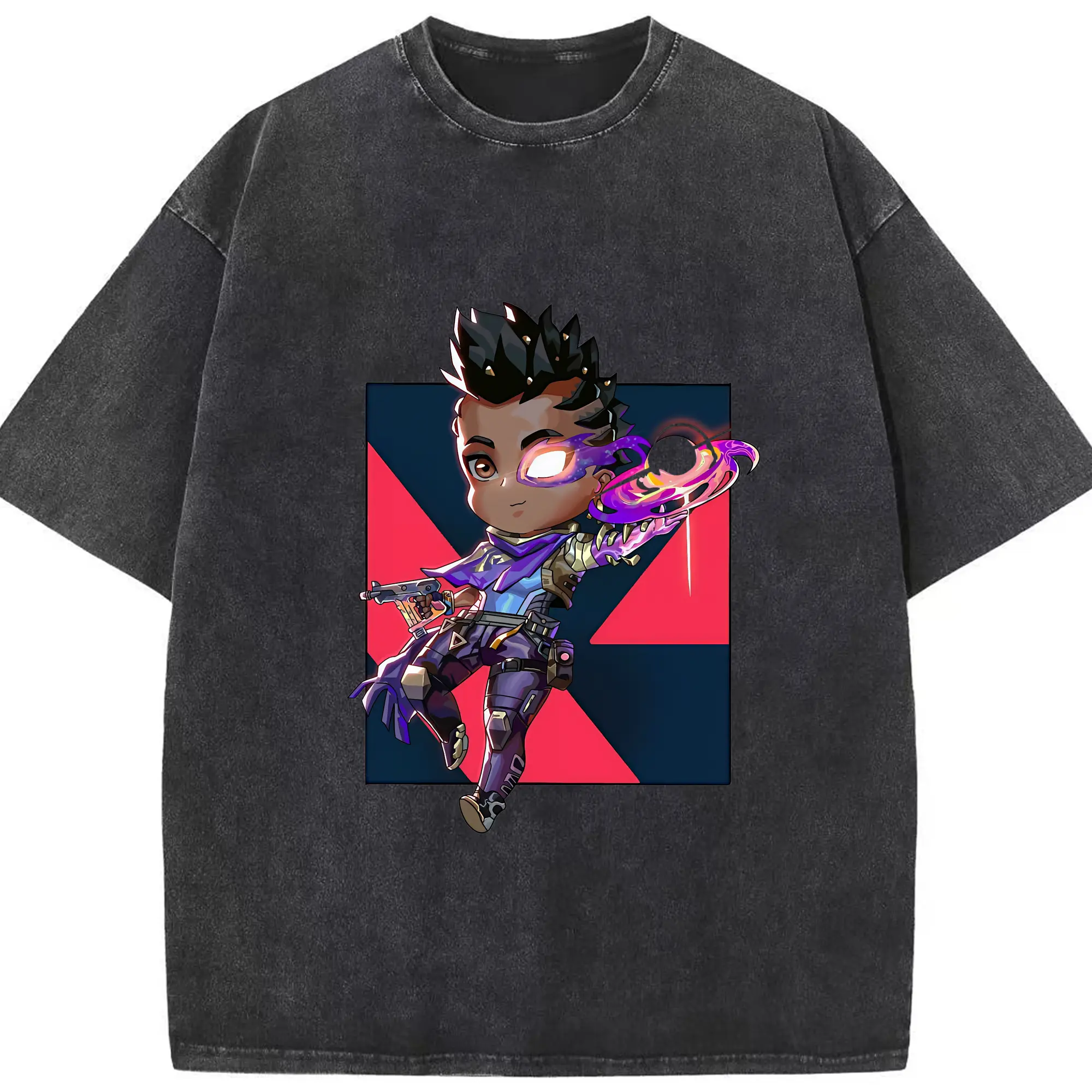 VALORANT グッズ,アストラ - 綿100％ ヴィンテージ風 半袖Tシャツ ・ フロントプリント ・ 柔らか肌触り ・ 通気性 快適 ・ スポーツ カジュアル 外出用