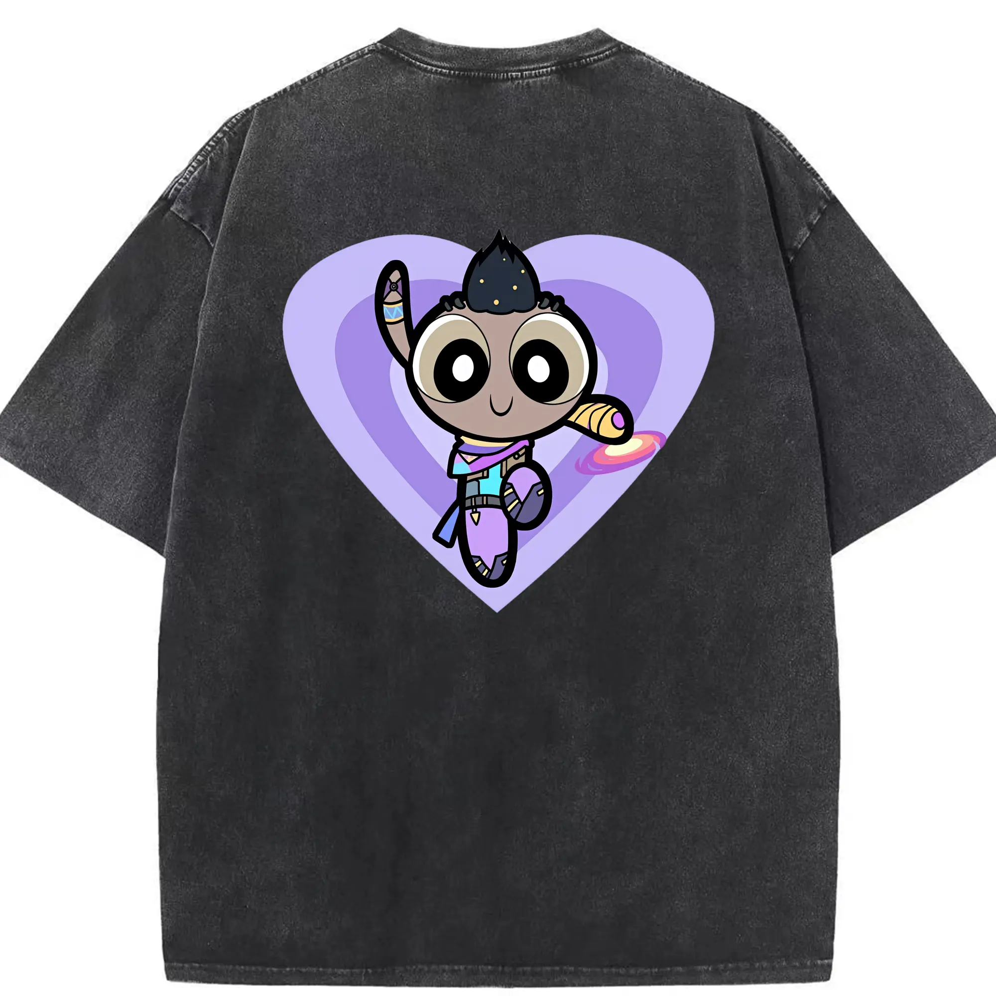 VALORANT グッズ,アストラ - 綿100％ ヴィンテージ風 半袖Tシャツ ・ 背面プリント ・ 柔らか肌触り ・ 通気性 快適 ・ スポーツ カジュアル 外出用