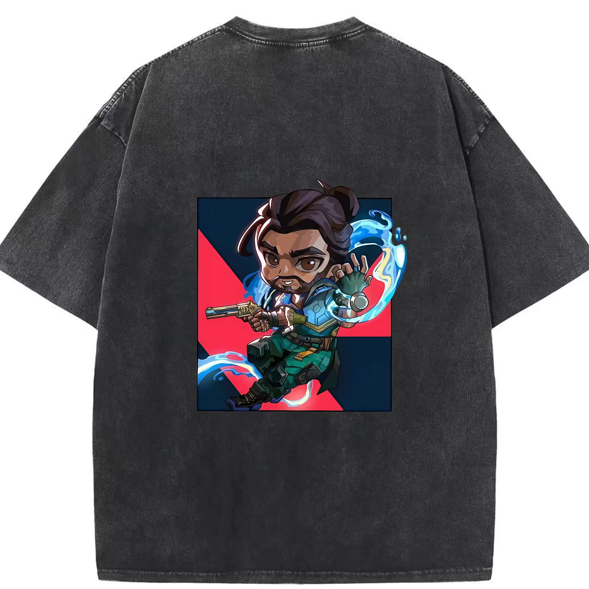 VALORANT グッズ,ハーバー - 綿100％ ヴィンテージ風 半袖Tシャツ ・ 背面プリント ・ 柔らか肌触り ・ 通気性 快適 ・ スポーツ カジュアル 外出用