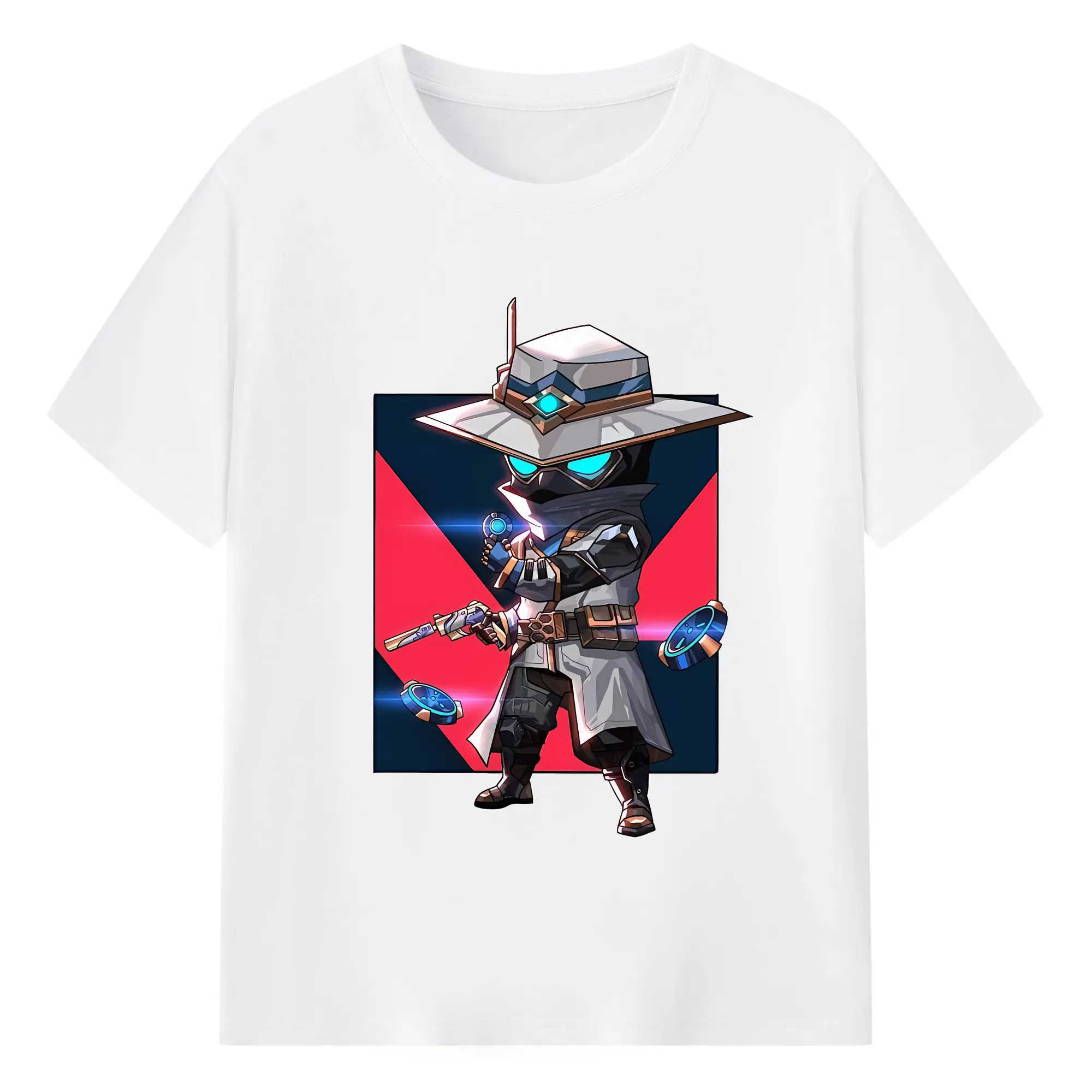 VALORANT グッズ,サイファー - 綿100％ 半袖Tシャツ ・ フロントプリント ・ 快適 通気性 ・ 日常使い 散歩 スポーツ用