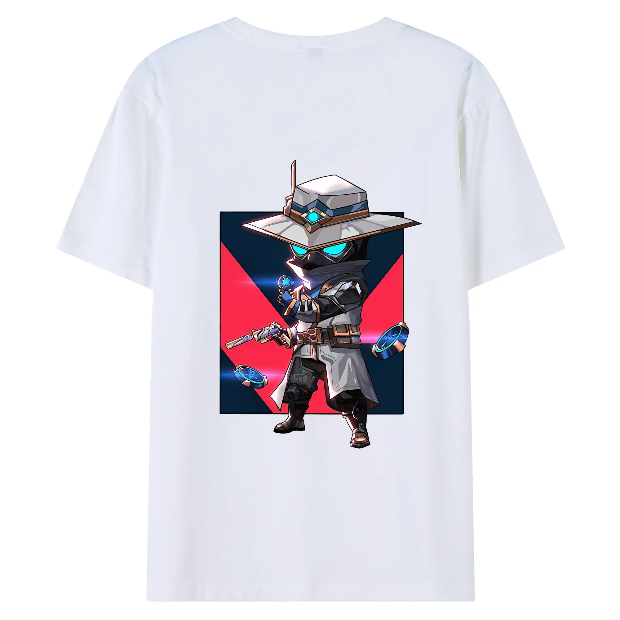 VALORANT グッズ,サイファー - 綿100％ 半袖Tシャツ ・ バックプリント ・ 快適 通気性 ・ 日常使い 散歩 スポーツ用