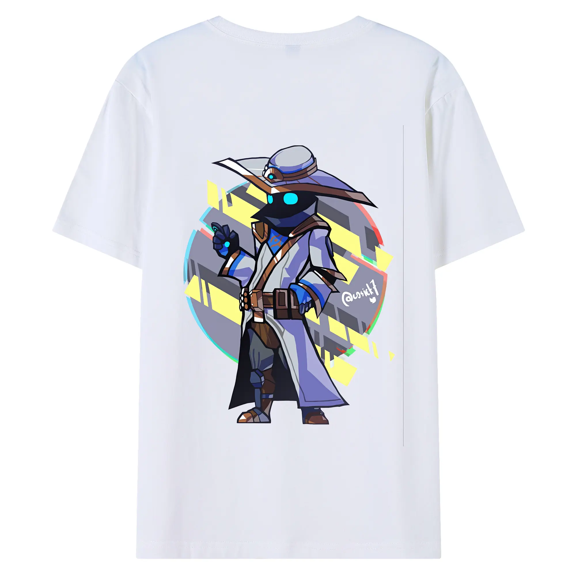 VALORANT グッズ,サイファー - 綿100％ 半袖Tシャツ ・ バックプリント ・ 快適 通気性 ・ 日常使い 散歩 スポーツ用