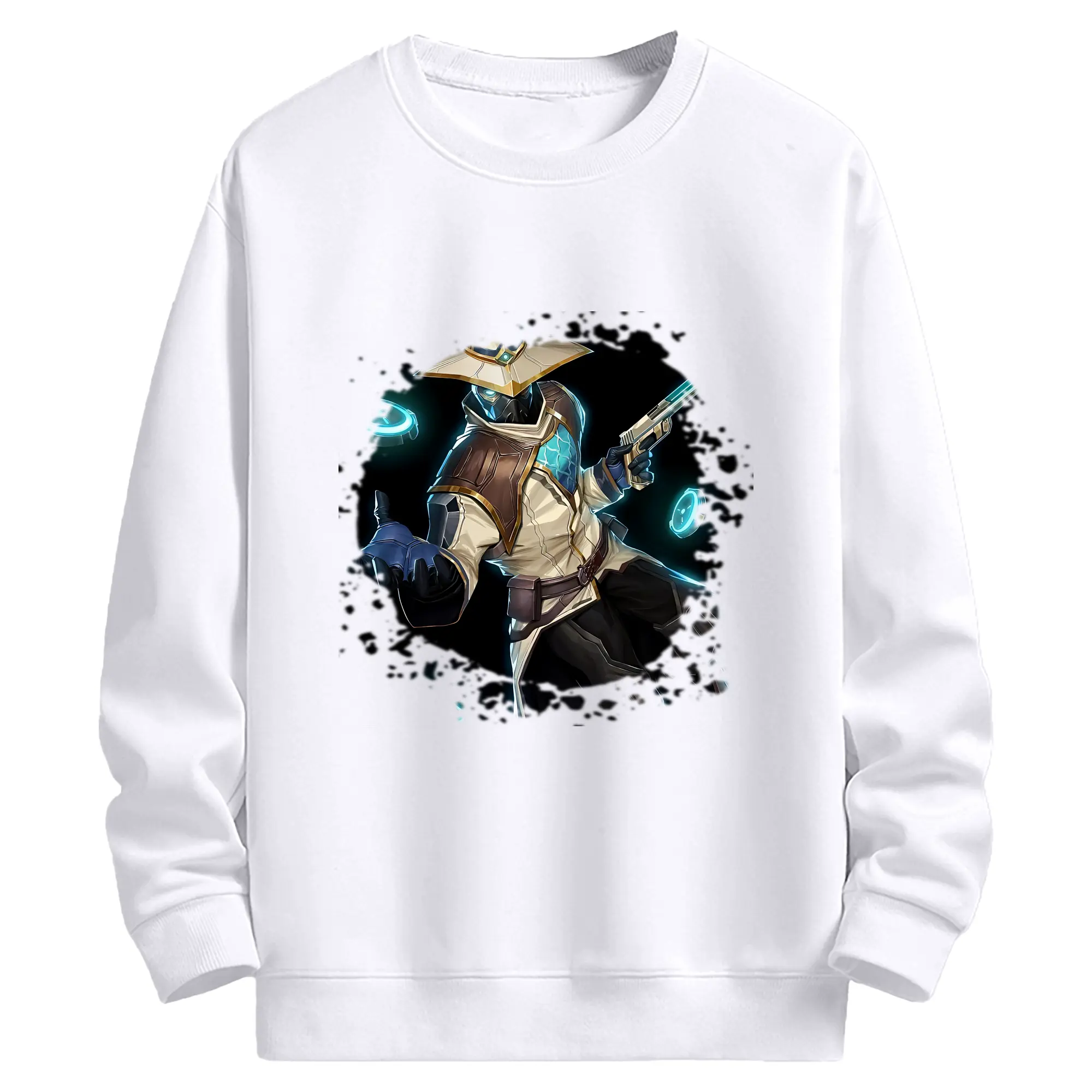 VALORANT グッズ,サイファー - 高品質 クルーネック スウェット ・ コットン59％ ポリエステル41％ ・ ユニセックス 長袖 トレーナー ・ カジュアル デイリー スポーツ 散歩用