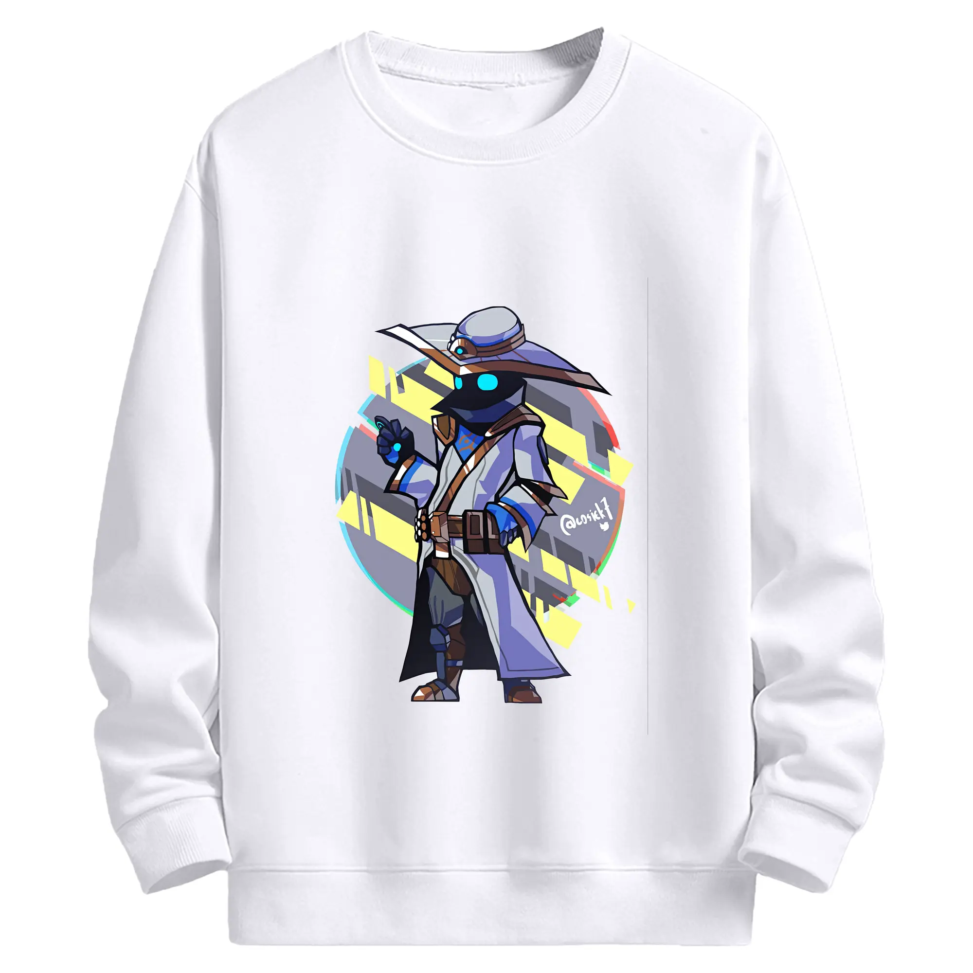 VALORANT グッズ,サイファー - 高品質 クルーネック スウェット ・ コットン59％ ポリエステル41％ ・ ユニセックス 長袖 トレーナー ・ カジュアル デイリー スポーツ 散歩用