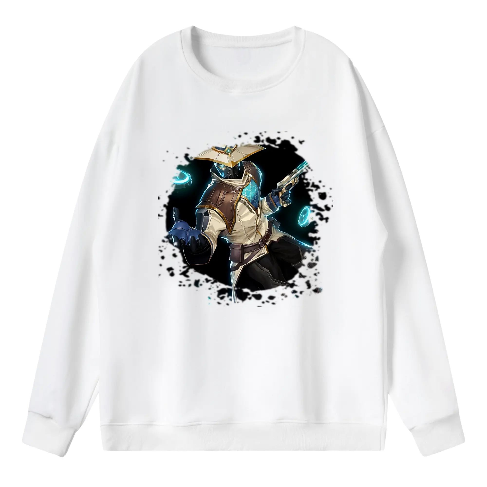 VALORANT グッズ,サイファー - 薄手 クルーネック スウェット 裏毛260g · ポリエステル 春秋向け カジュアル 男女兼用 · トレーナー デイリー スポーツ 散歩に最適