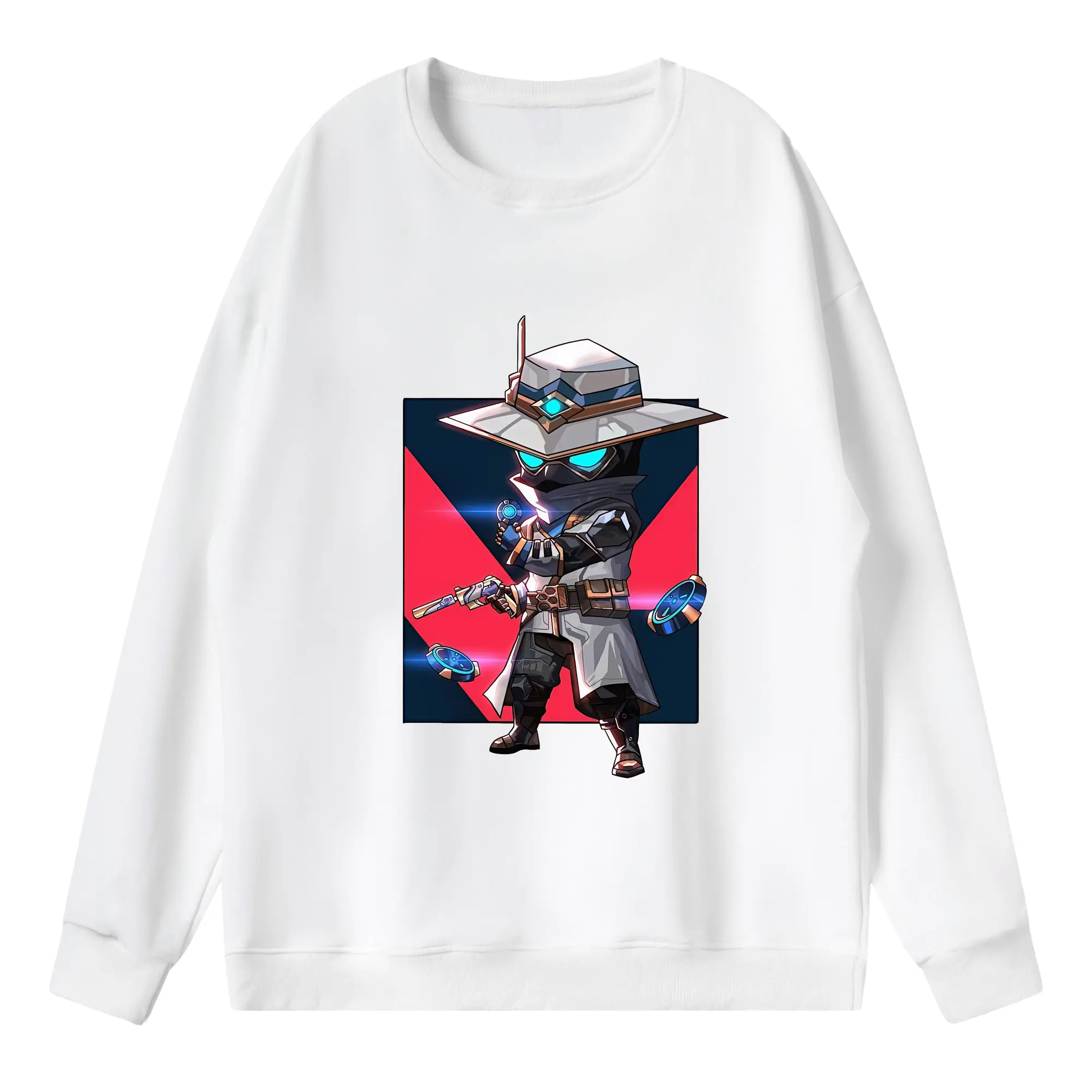 VALORANT グッズ,サイファー - 薄手 クルーネック スウェット 裏毛260g · ポリエステル 春秋向け カジュアル 男女兼用 · トレーナー デイリー スポーツ 散歩に最適