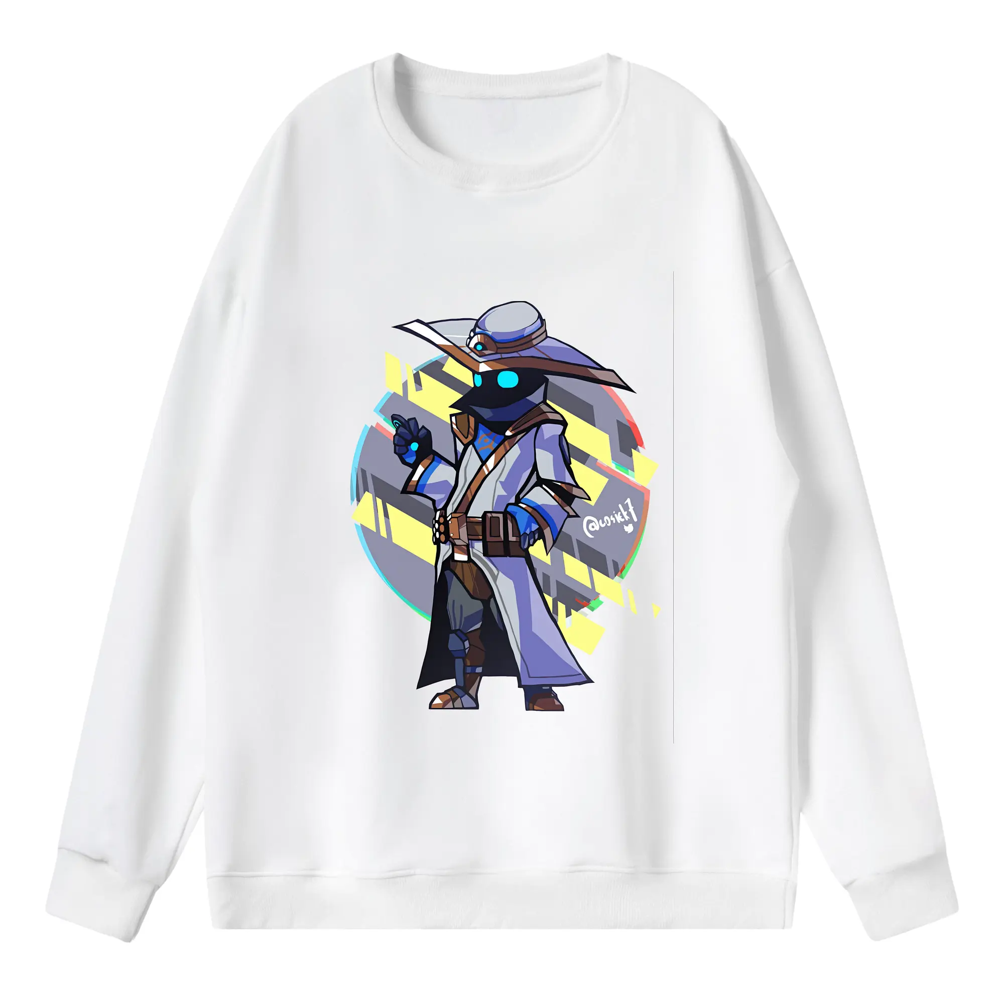 VALORANT グッズ,サイファー - 薄手 クルーネック スウェット 裏毛260g · ポリエステル 春秋向け カジュアル 男女兼用 · トレーナー デイリー スポーツ 散歩に最適