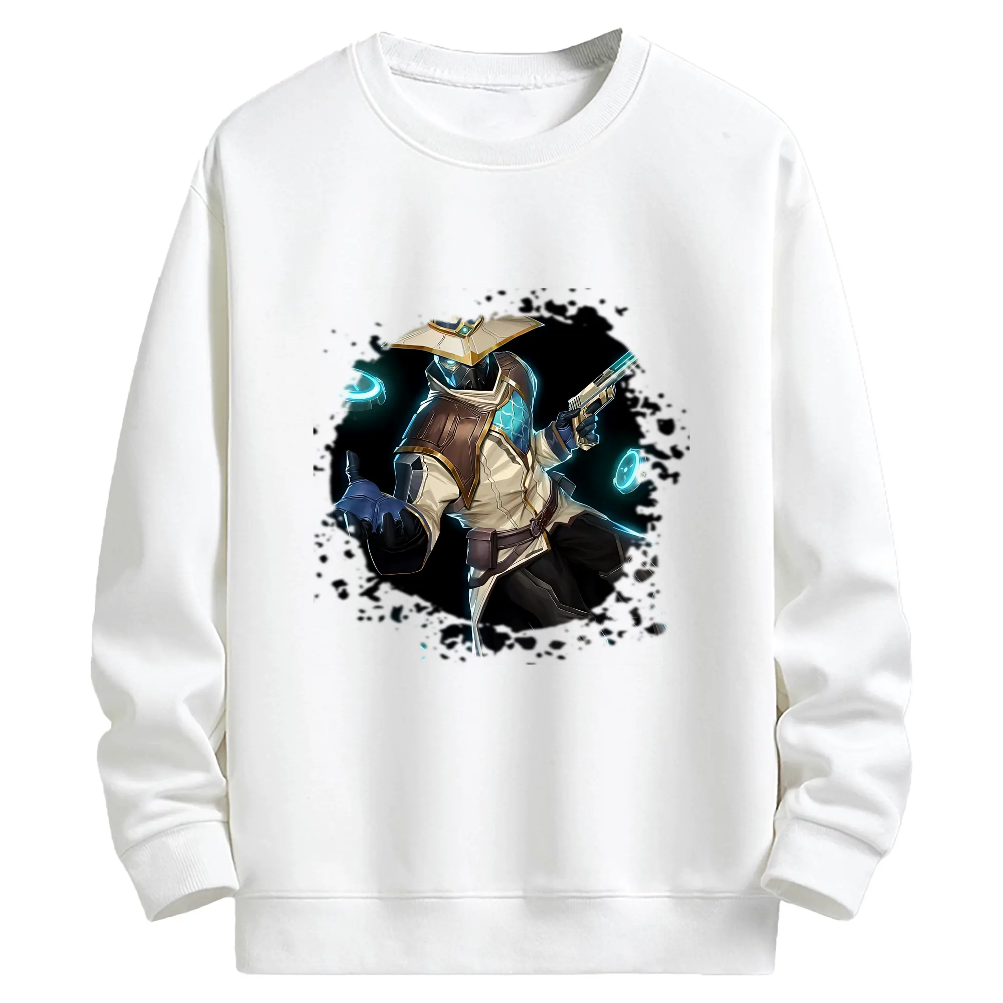 VALORANT グッズ,サイファー - キッズ クルーネックスウェットシャツ ・ フロントプリント ・ 綿80％ ポリエステル20％ ・ 快適 通学 スポーツ 日常使い お散歩用