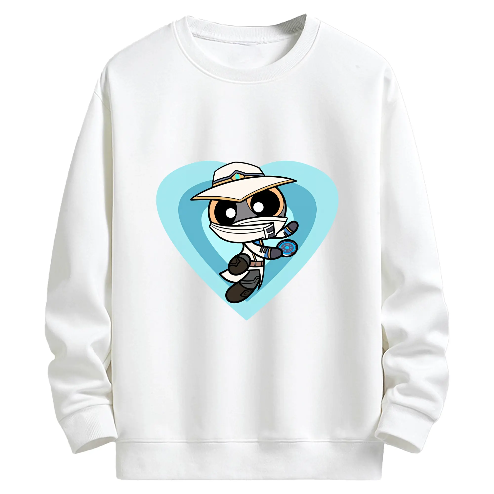 VALORANT グッズ,サイファー - キッズ クルーネックスウェットシャツ ・ フロントプリント ・ 綿80％ ポリエステル20％ ・ 快適 通学 スポーツ 日常使い お散歩用