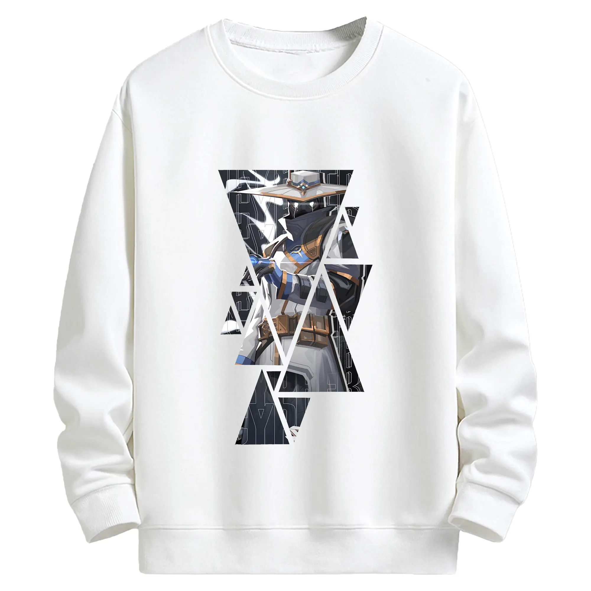 VALORANT グッズ,サイファー - キッズ クルーネックスウェットシャツ ・ フロントプリント ・ 綿80％ ポリエステル20％ ・ 快適 通学 スポーツ 日常使い お散歩用