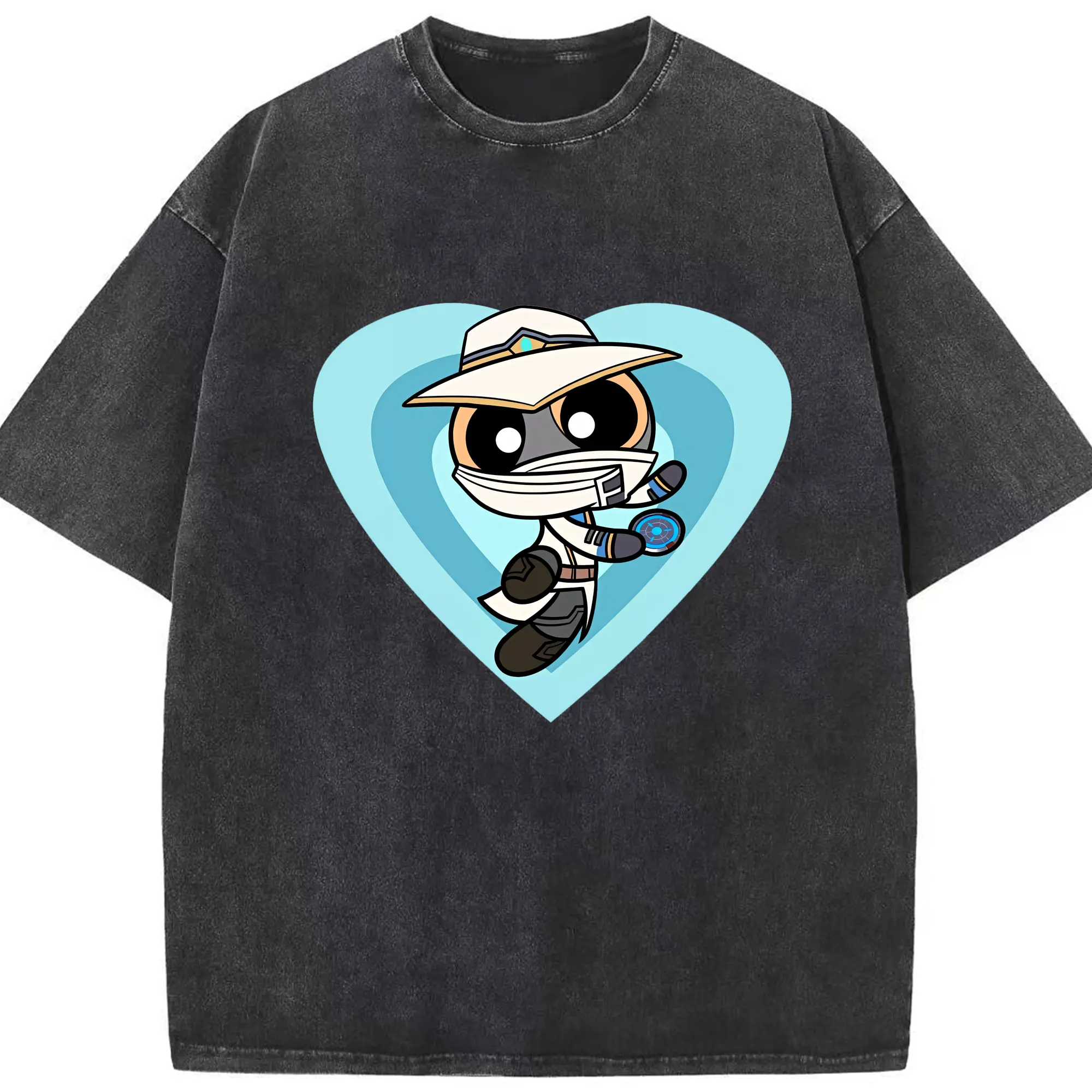 VALORANT グッズ,サイファー - 綿100％ ヴィンテージ風 半袖Tシャツ ・ フロントプリント ・ 柔らか肌触り ・ 通気性 快適 ・ スポーツ カジュアル 外出用