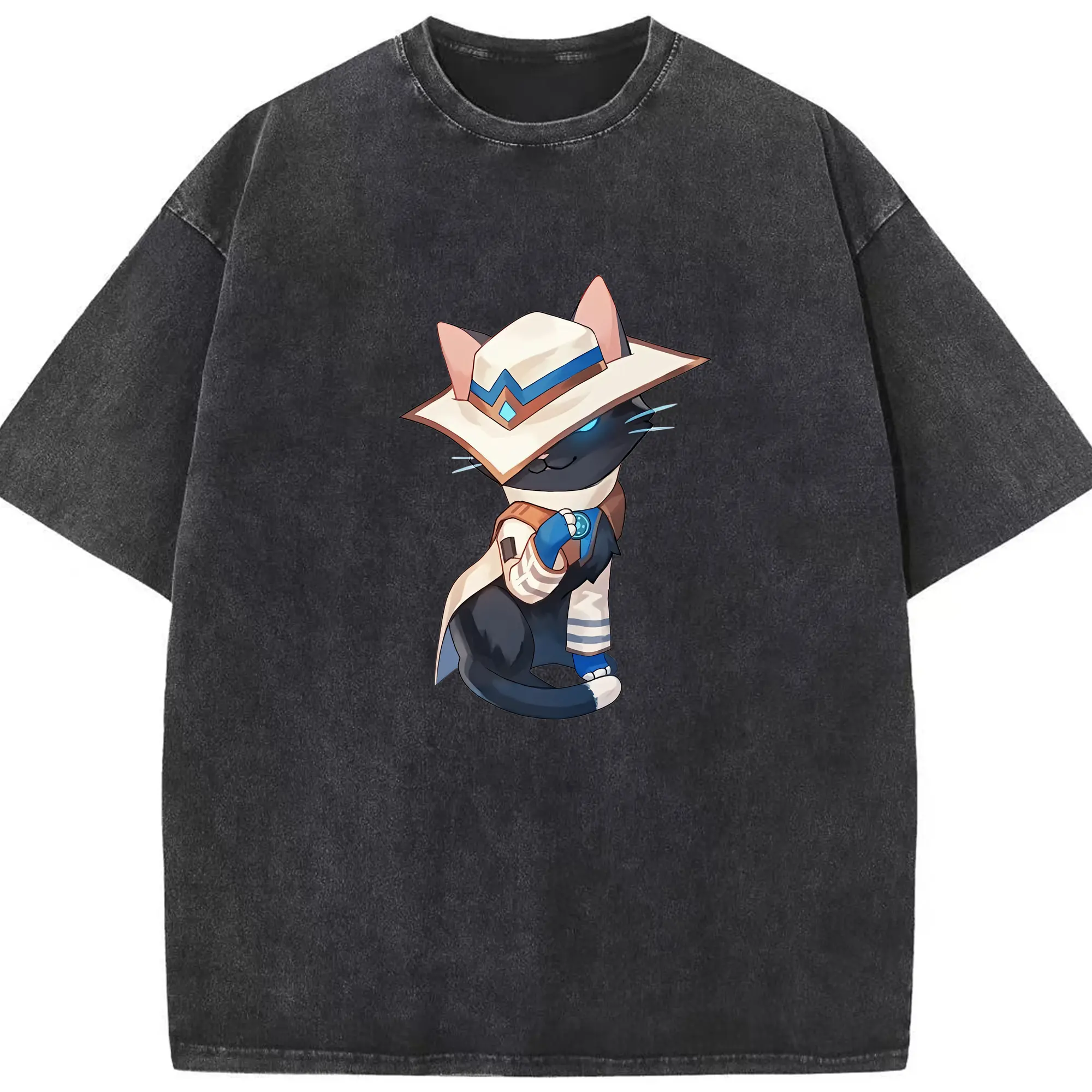 VALORANT グッズ,サイファー - 綿100％ ヴィンテージ風 半袖Tシャツ ・ フロントプリント ・ 柔らか肌触り ・ 通気性 快適 ・ スポーツ カジュアル 外出用