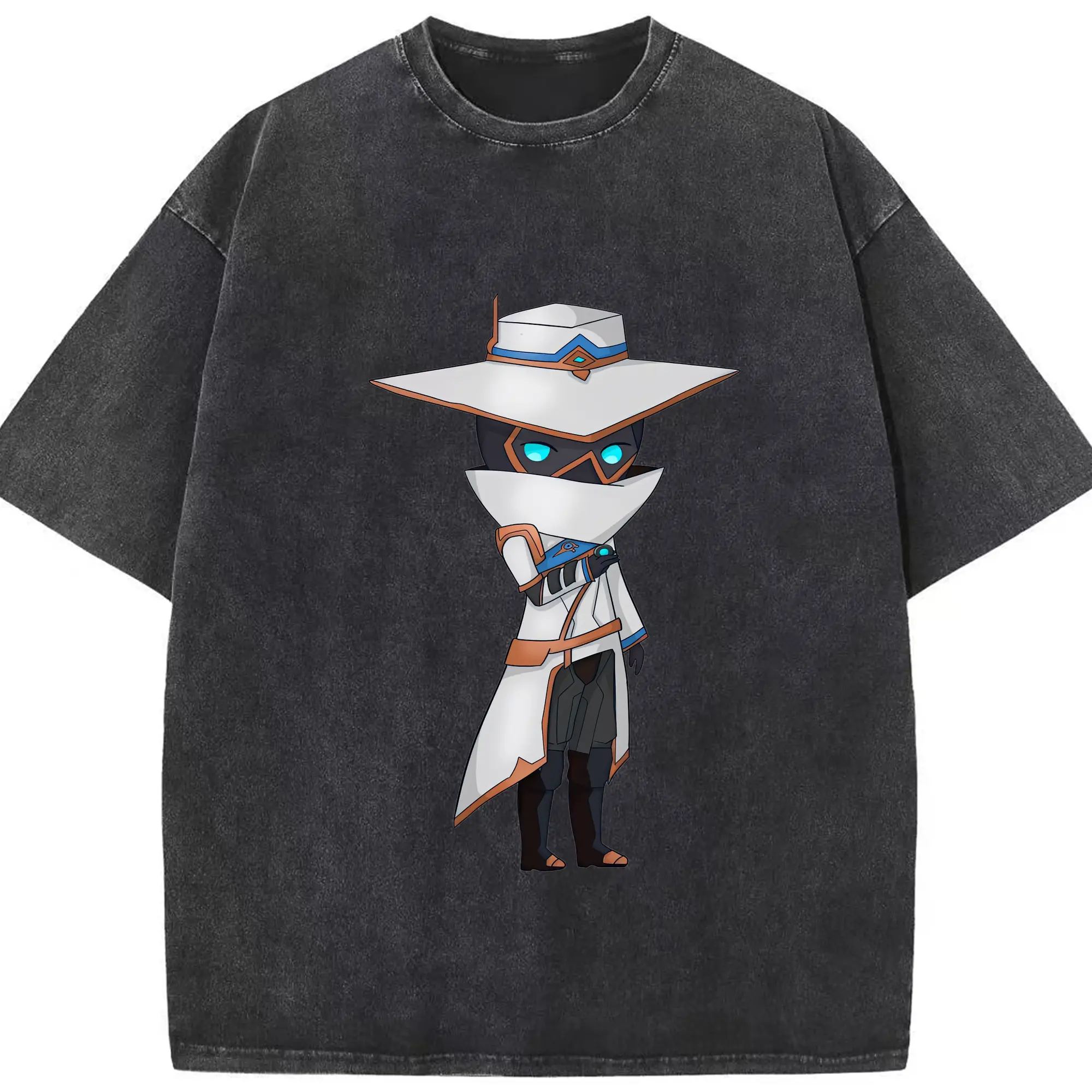 VALORANT グッズ,サイファー - 綿100％ ヴィンテージ風 半袖Tシャツ ・ フロントプリント ・ 柔らか肌触り ・ 通気性 快適 ・ スポーツ カジュアル 外出用