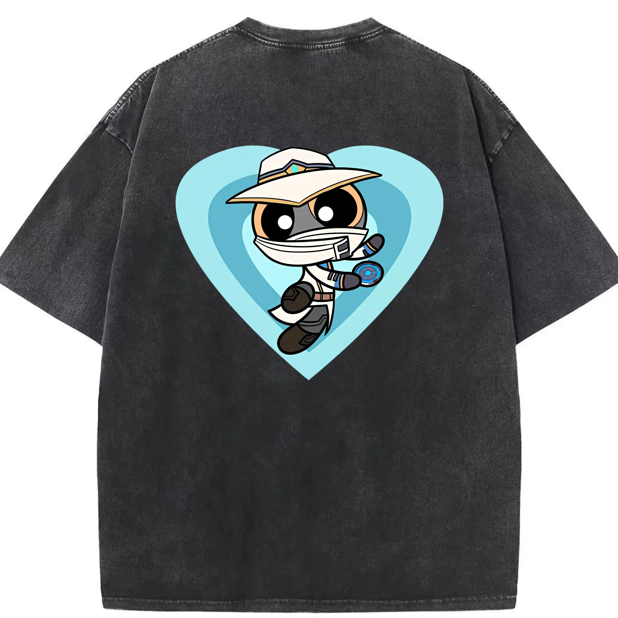 VALORANT グッズ,サイファー - 綿100％ ヴィンテージ風 半袖Tシャツ ・ 背面プリント ・ 柔らか肌触り ・ 通気性 快適 ・ スポーツ カジュアル 外出用