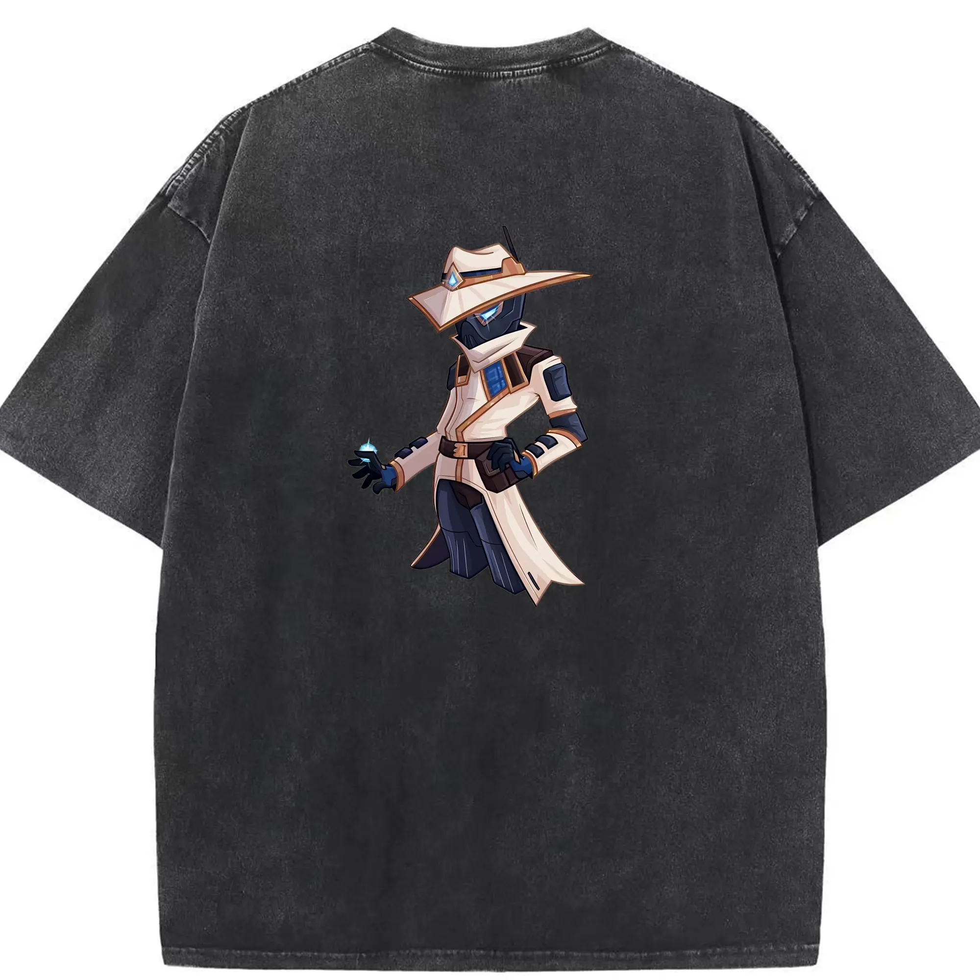 VALORANT グッズ,サイファー - 綿100％ ヴィンテージ風 半袖Tシャツ ・ 背面プリント ・ 柔らか肌触り ・ 通気性 快適 ・ スポーツ カジュアル 外出用