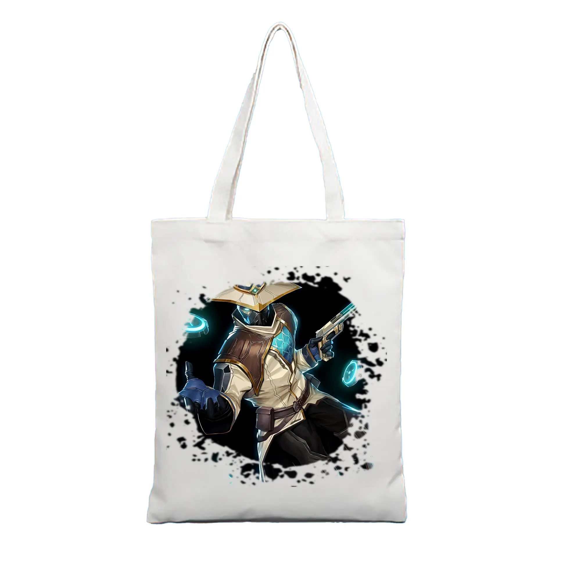 VALORANT グッズ,サイファー - 縦型キャンバス手提げバッグ（トートバッグ） ・ キャンバス素材 ・ ショッピング用 ・ 軽量 丈夫 お手入れ簡単