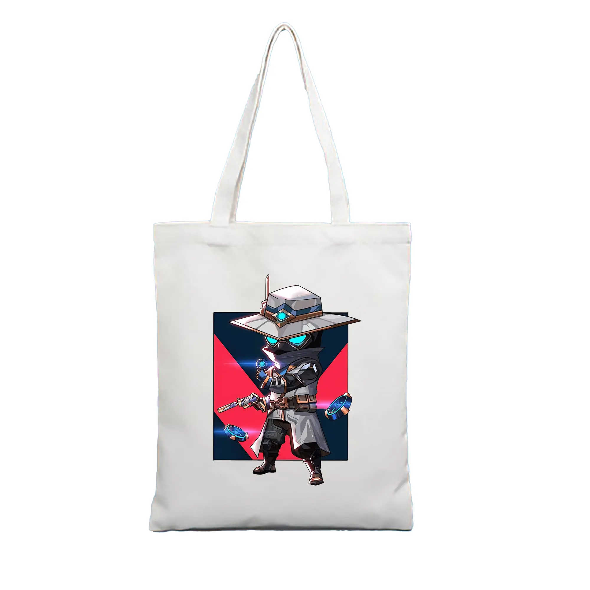 VALORANT グッズ,サイファー - 縦型キャンバス手提げバッグ（トートバッグ） ・ キャンバス素材 ・ ショッピング用 ・ 軽量 丈夫 お手入れ簡単