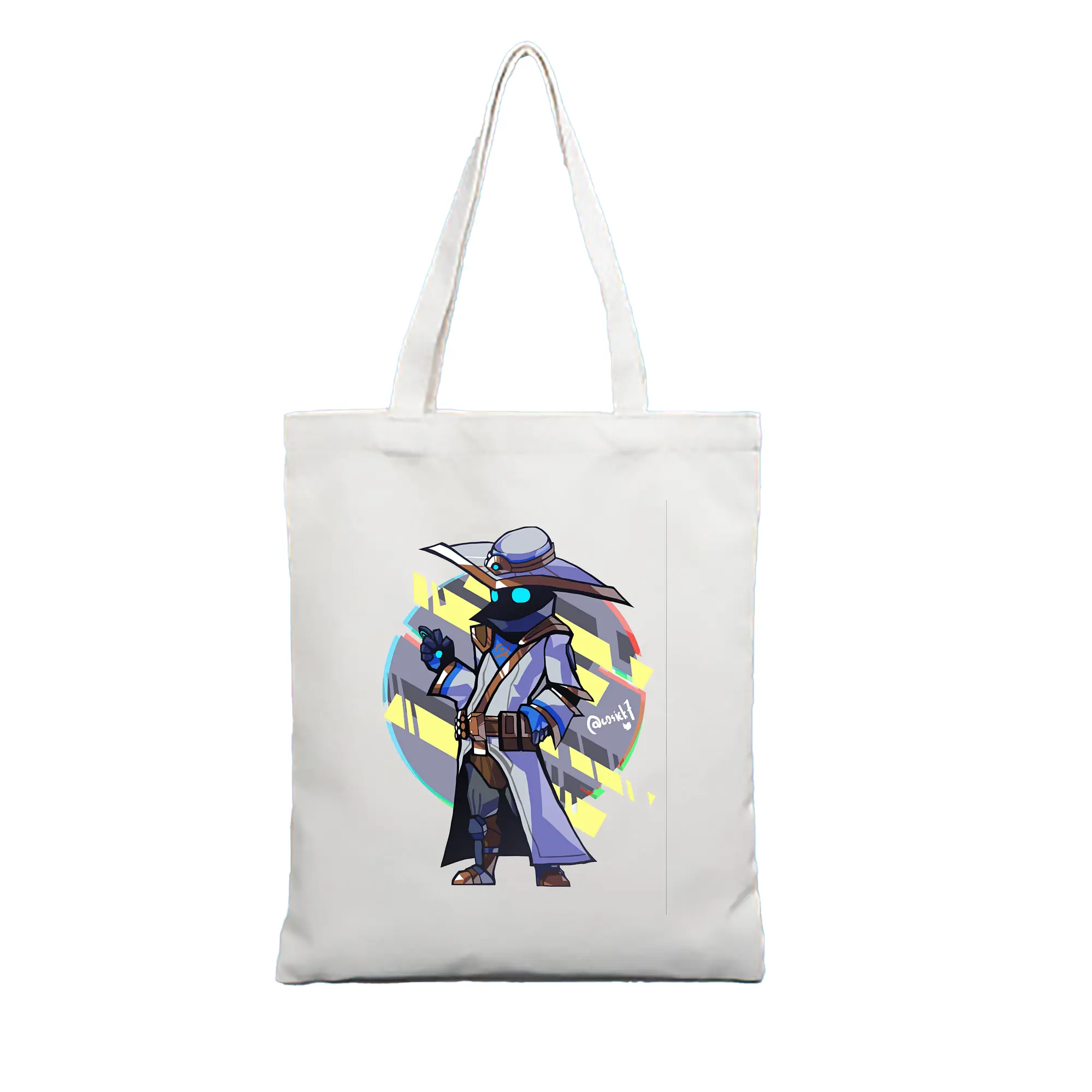 VALORANT グッズ,サイファー - 縦型キャンバス手提げバッグ（トートバッグ） ・ キャンバス素材 ・ ショッピング用 ・ 軽量 丈夫 お手入れ簡単