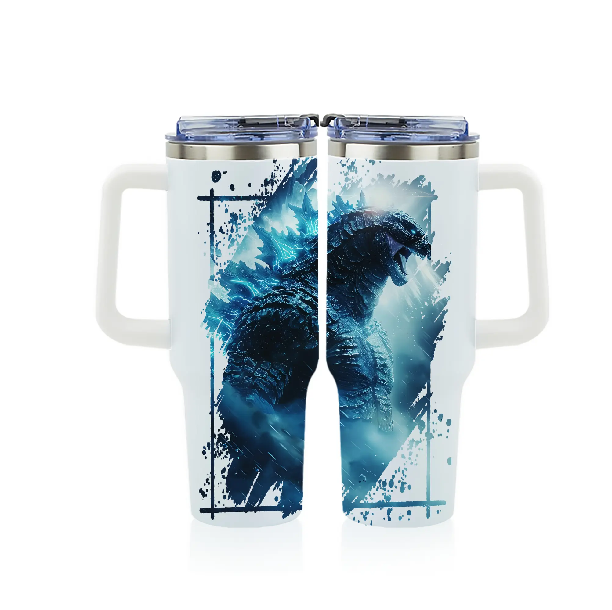 ゴジラ グッズ,ゴジラ - 1200mL フルプリント車用タンブラー ・ 304ステンレス 内側 ・ 201ステンレス 外側 ・ 保温 保冷 ・ 通勤 ドライブ アウトドア用