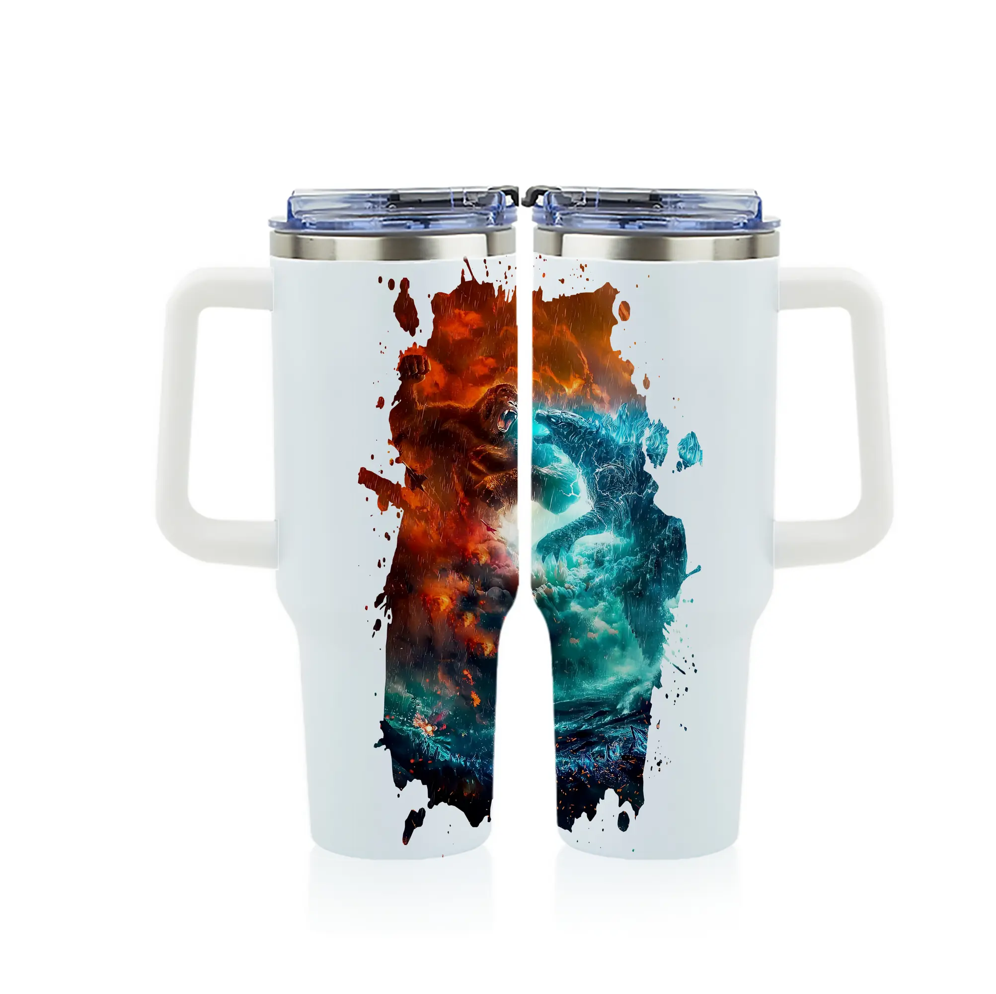 ゴジラ グッズ,ゴジラ - 1200mL フルプリント車用タンブラー ・ 304ステンレス 内側 ・ 201ステンレス 外側 ・ 保温 保冷 ・ 通勤 ドライブ アウトドア用