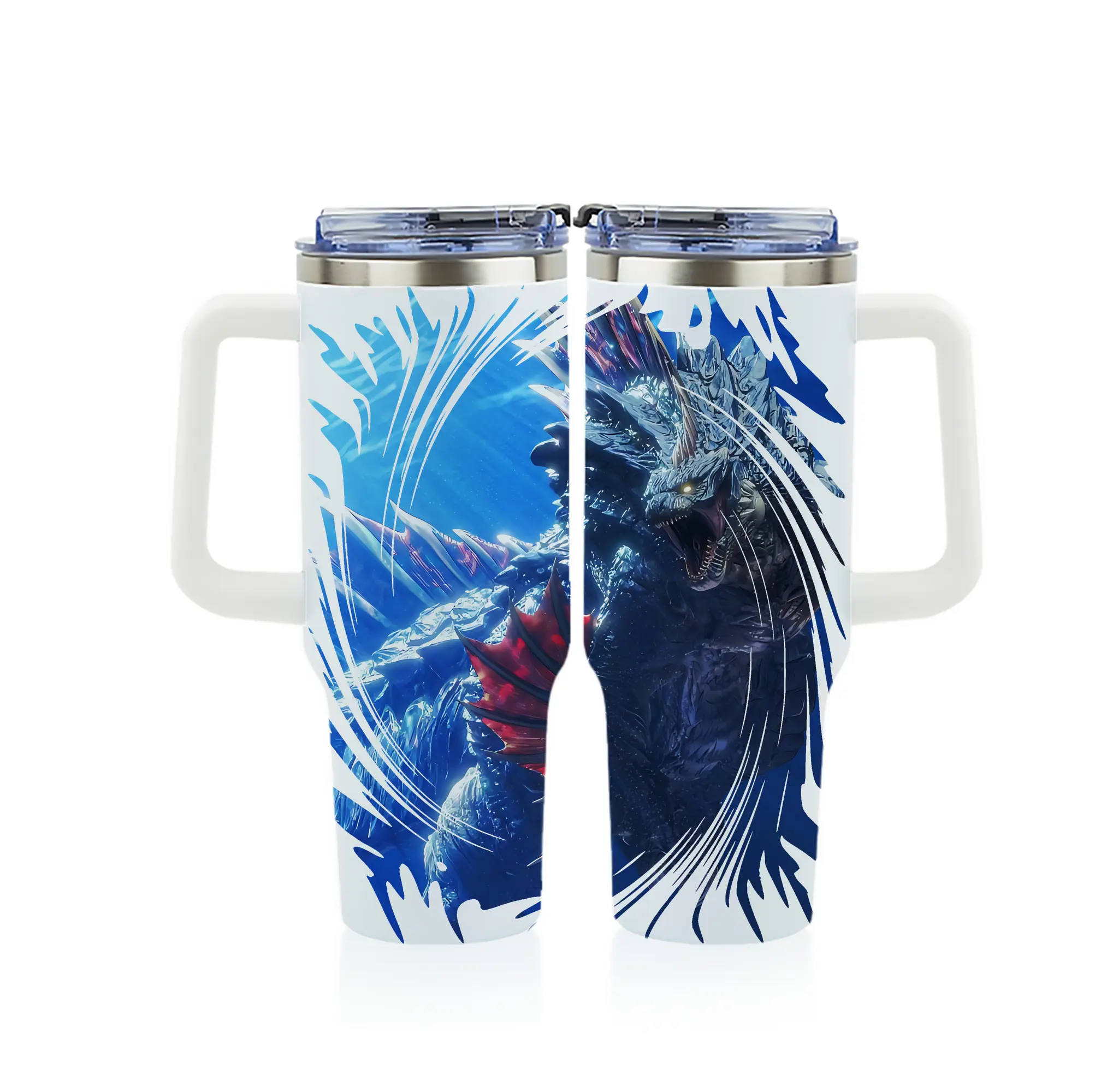 ゴジラ グッズ,ゴジラ - 1200mL フルプリント車用タンブラー ・ 304ステンレス 内側 ・ 201ステンレス 外側 ・ 保温 保冷 ・ 通勤 ドライブ アウトドア用