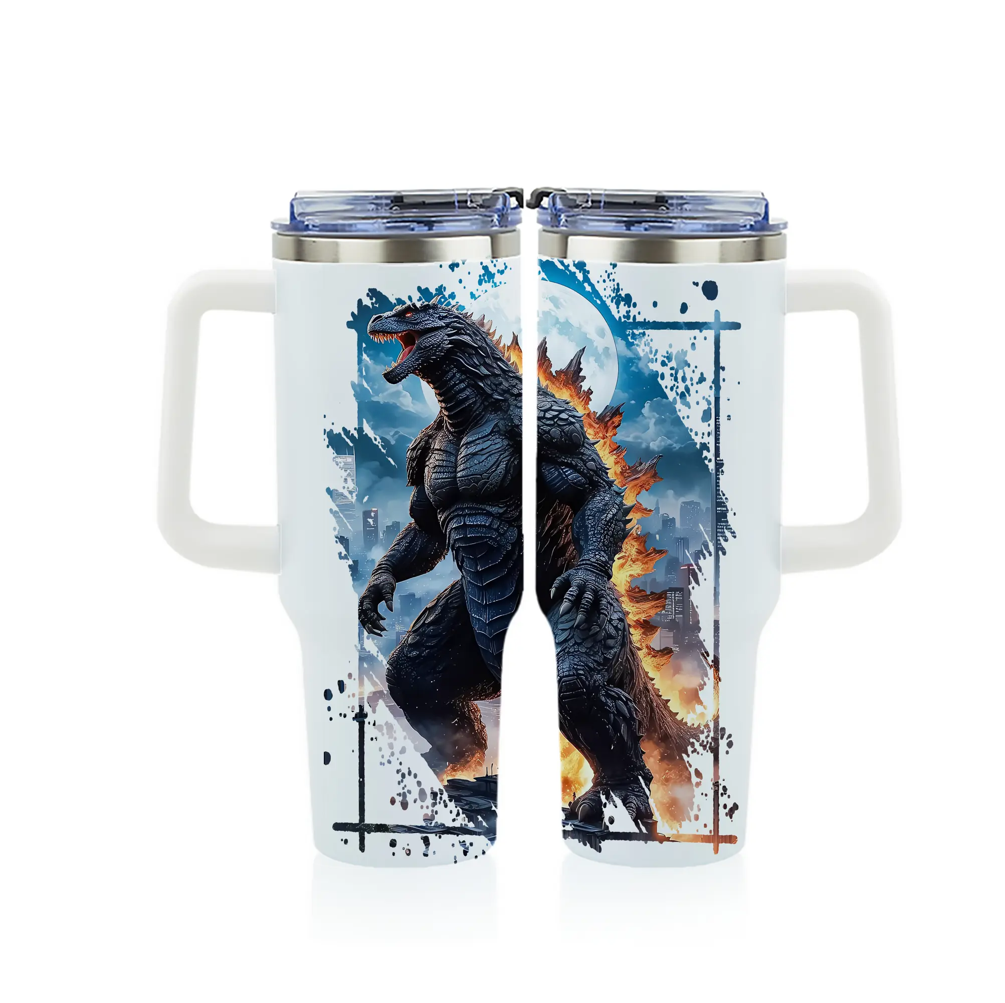 ゴジラ グッズ,ゴジラ - 1200mL フルプリント車用タンブラー ・ 304ステンレス 内側 ・ 201ステンレス 外側 ・ 保温 保冷 ・ 通勤 ドライブ アウトドア用