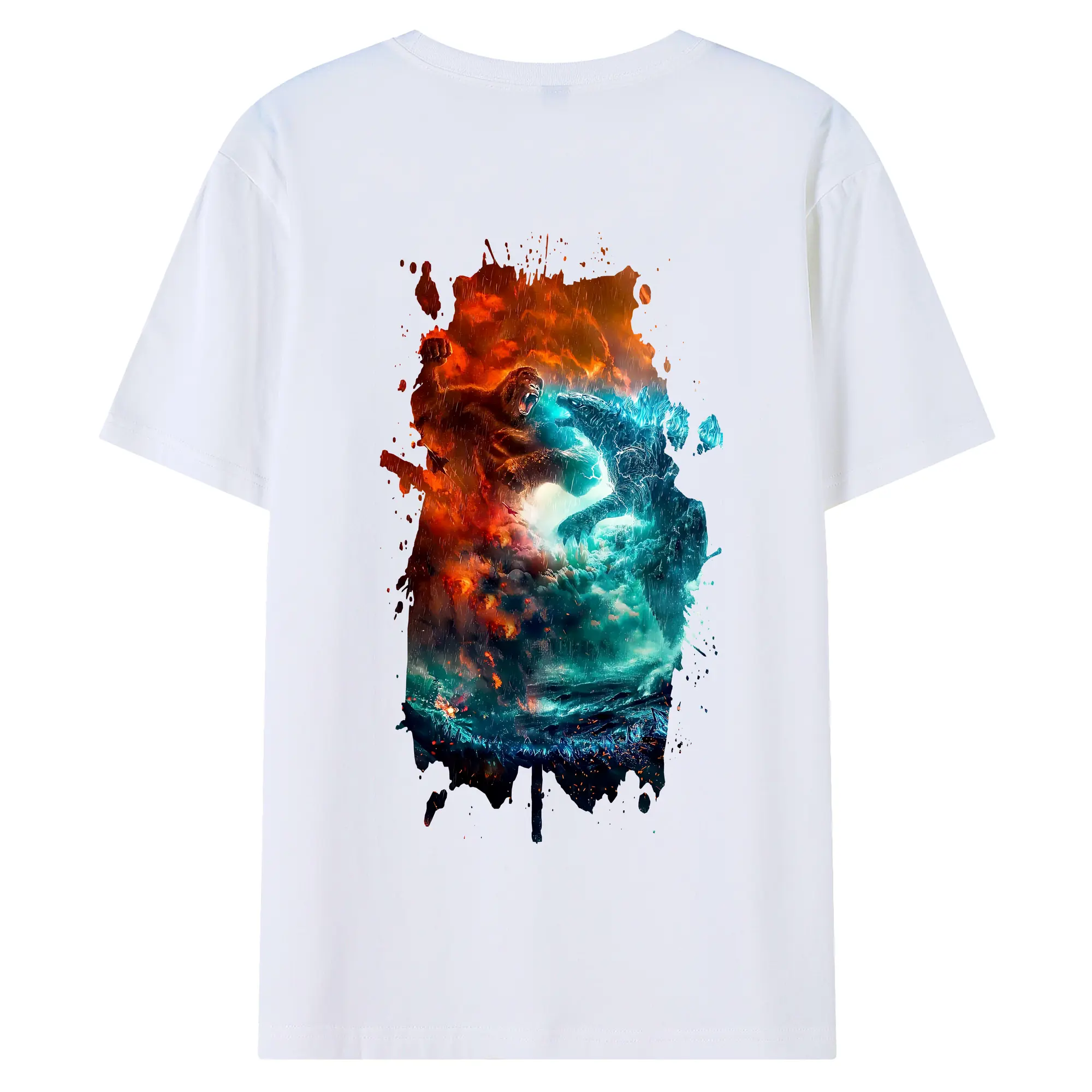 ゴジラ グッズ,ゴジラ - 綿100％ 半袖Tシャツ ・ バックプリント ・ 快適 通気性 ・ 日常使い 散歩 スポーツ用