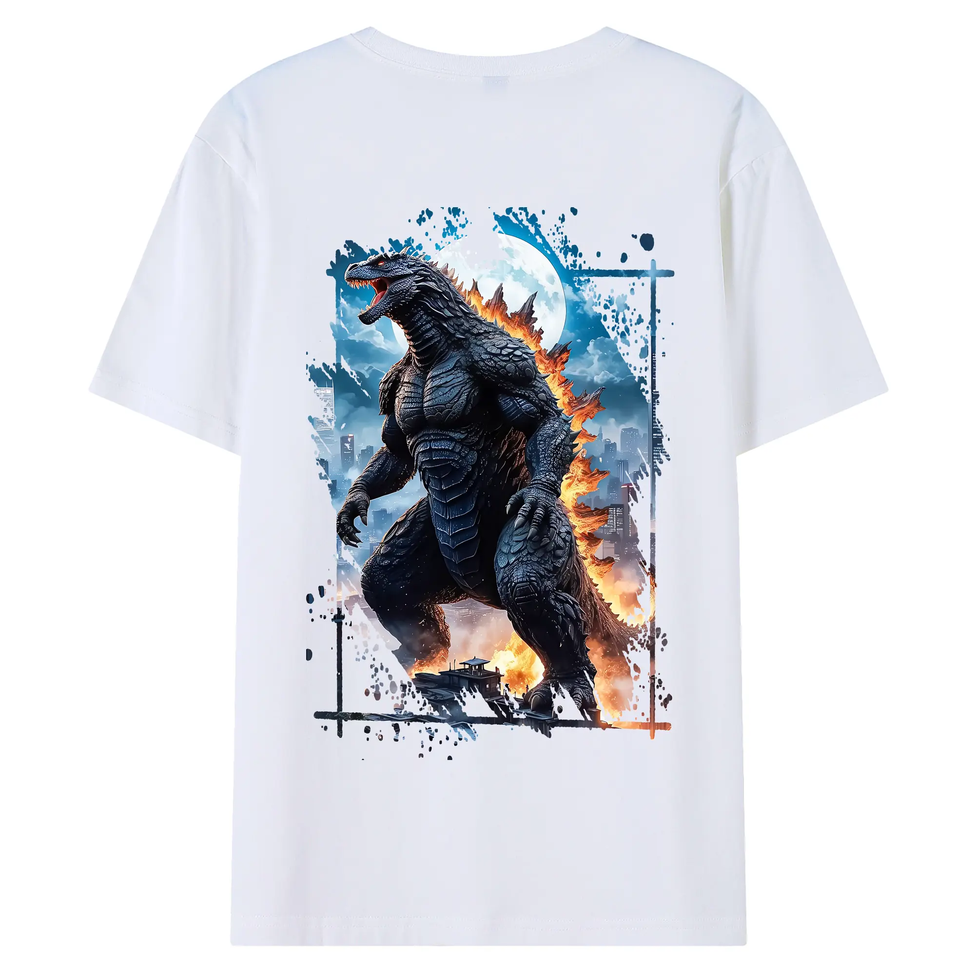 ゴジラ グッズ,ゴジラ - 綿100％ 半袖Tシャツ ・ バックプリント ・ 快適 通気性 ・ 日常使い 散歩 スポーツ用