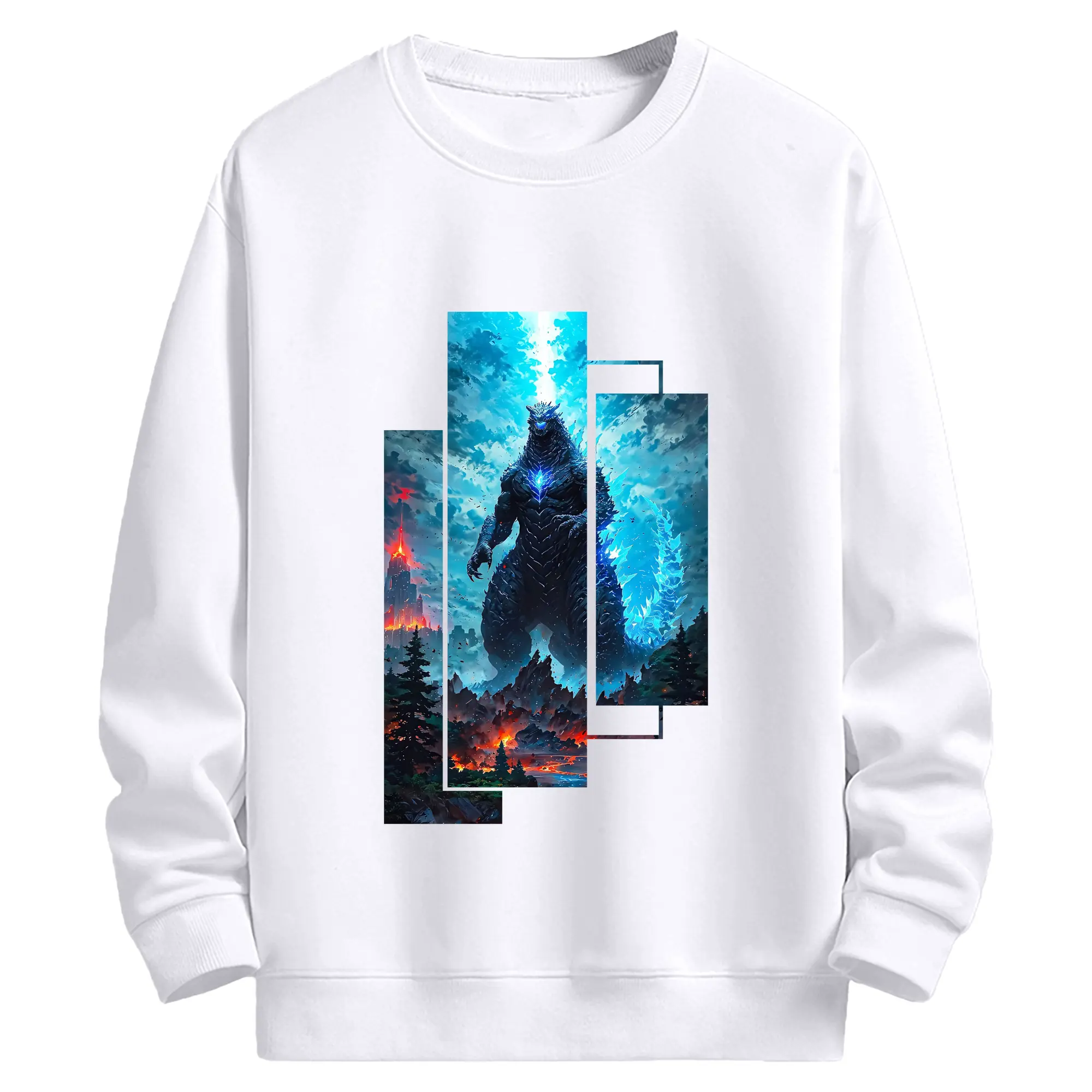 ゴジラ グッズ,ゴジラ - 高品質 クルーネック スウェット ・ コットン59％ ポリエステル41％ ・ ユニセックス 長袖 トレーナー ・ カジュアル デイリー スポーツ 散歩用