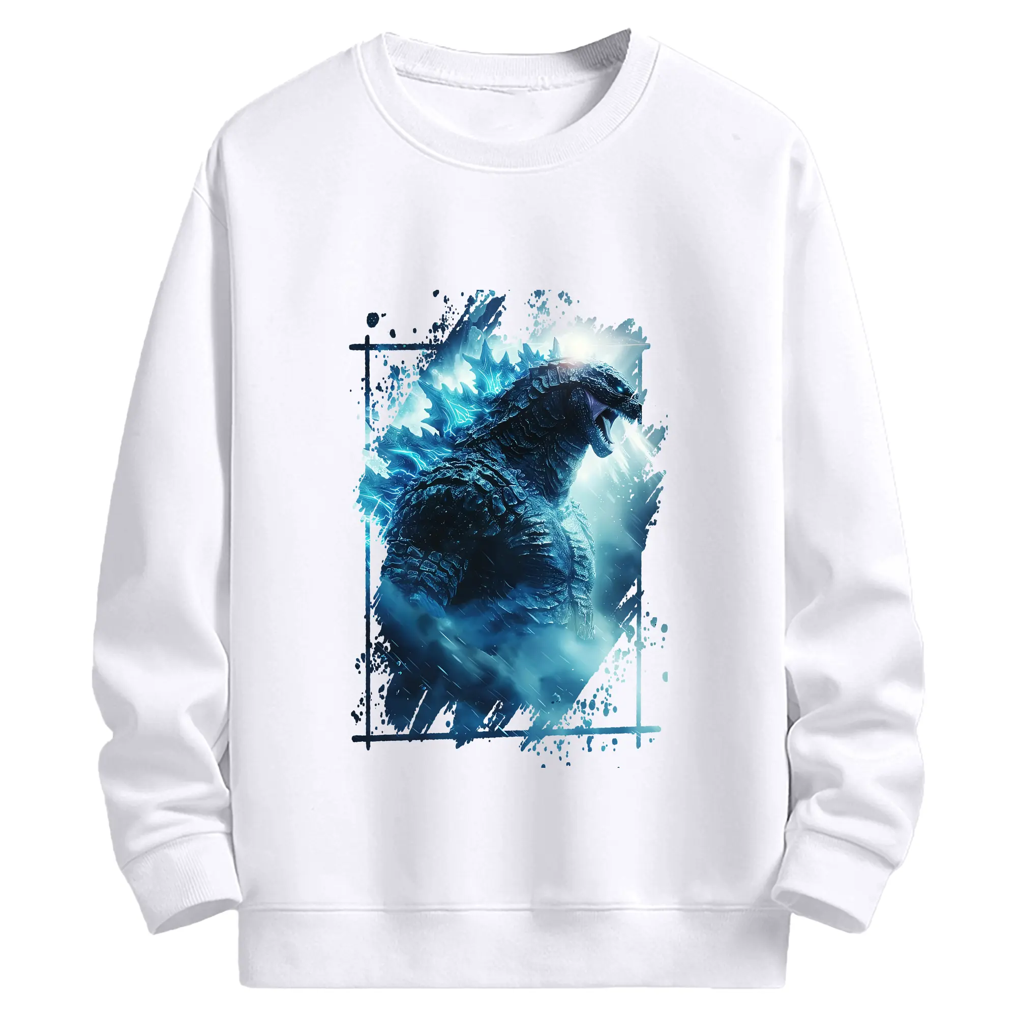 ゴジラ グッズ,ゴジラ - 高品質 クルーネック スウェット ・ コットン59％ ポリエステル41％ ・ ユニセックス 長袖 トレーナー ・ カジュアル デイリー スポーツ 散歩用